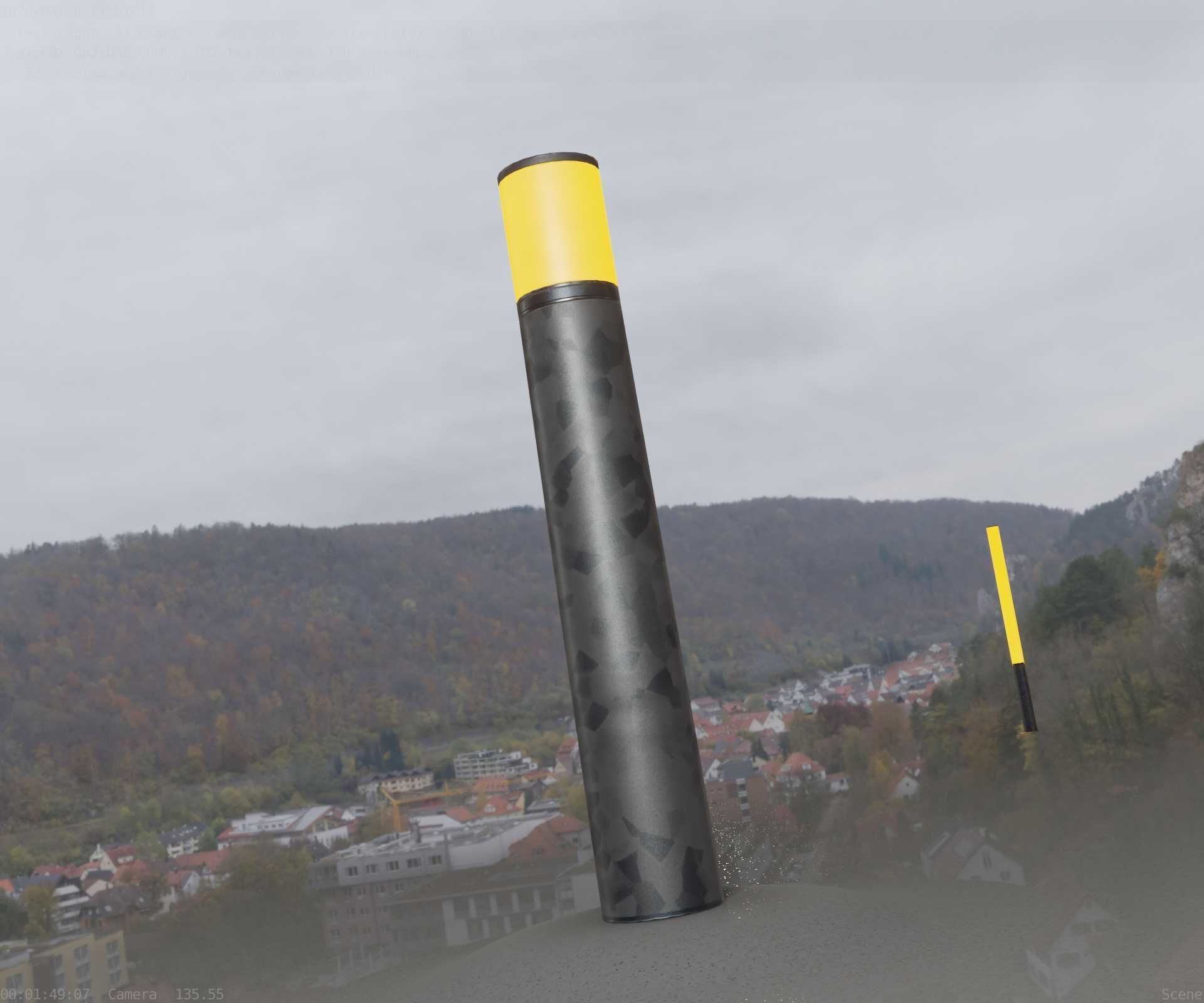 Galvanized Light-Column -27- Street-Light 9 Low-poly 3D model_30