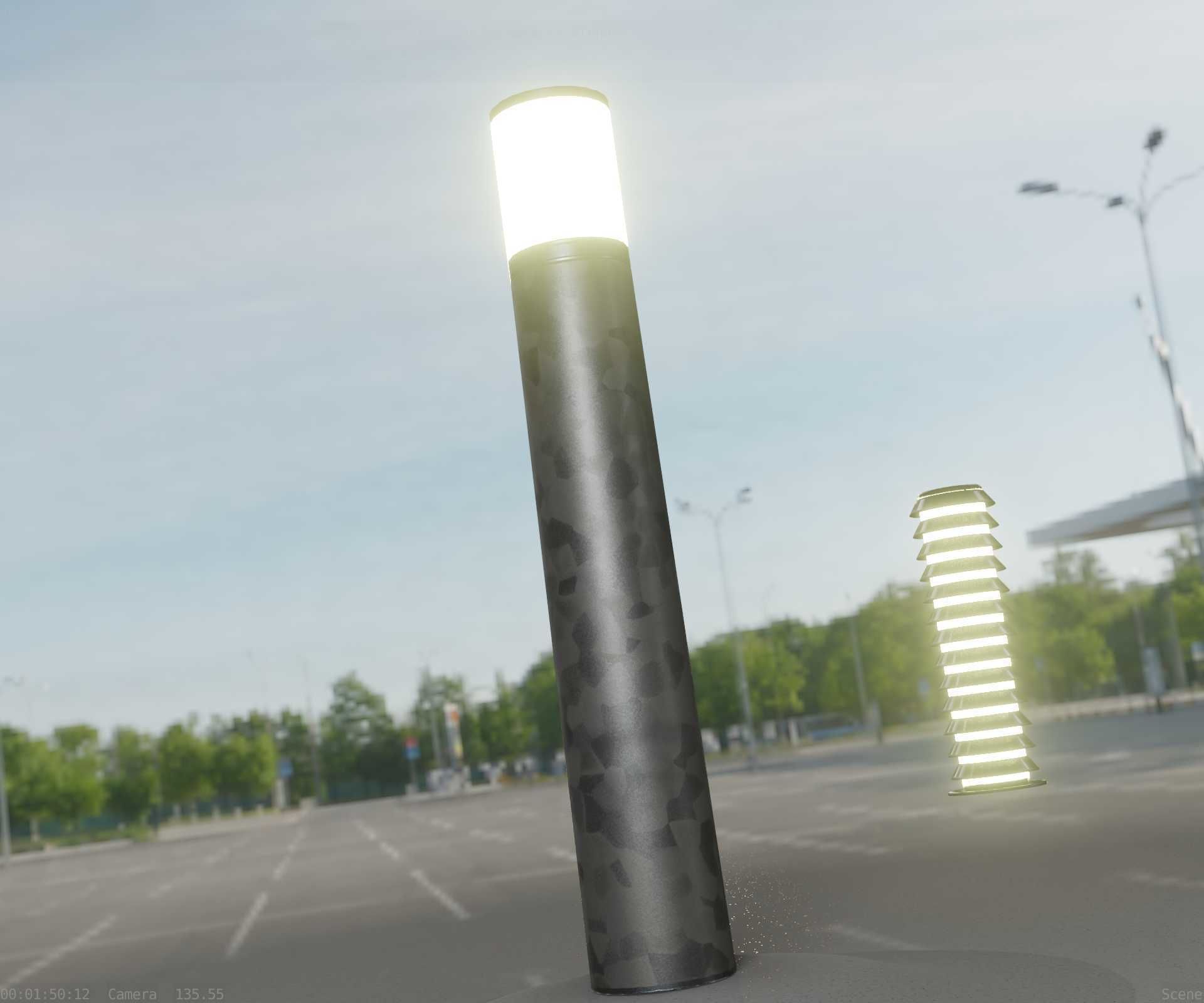Galvanized Light-Column -27- Street-Light 9 Low-poly 3D model_15
