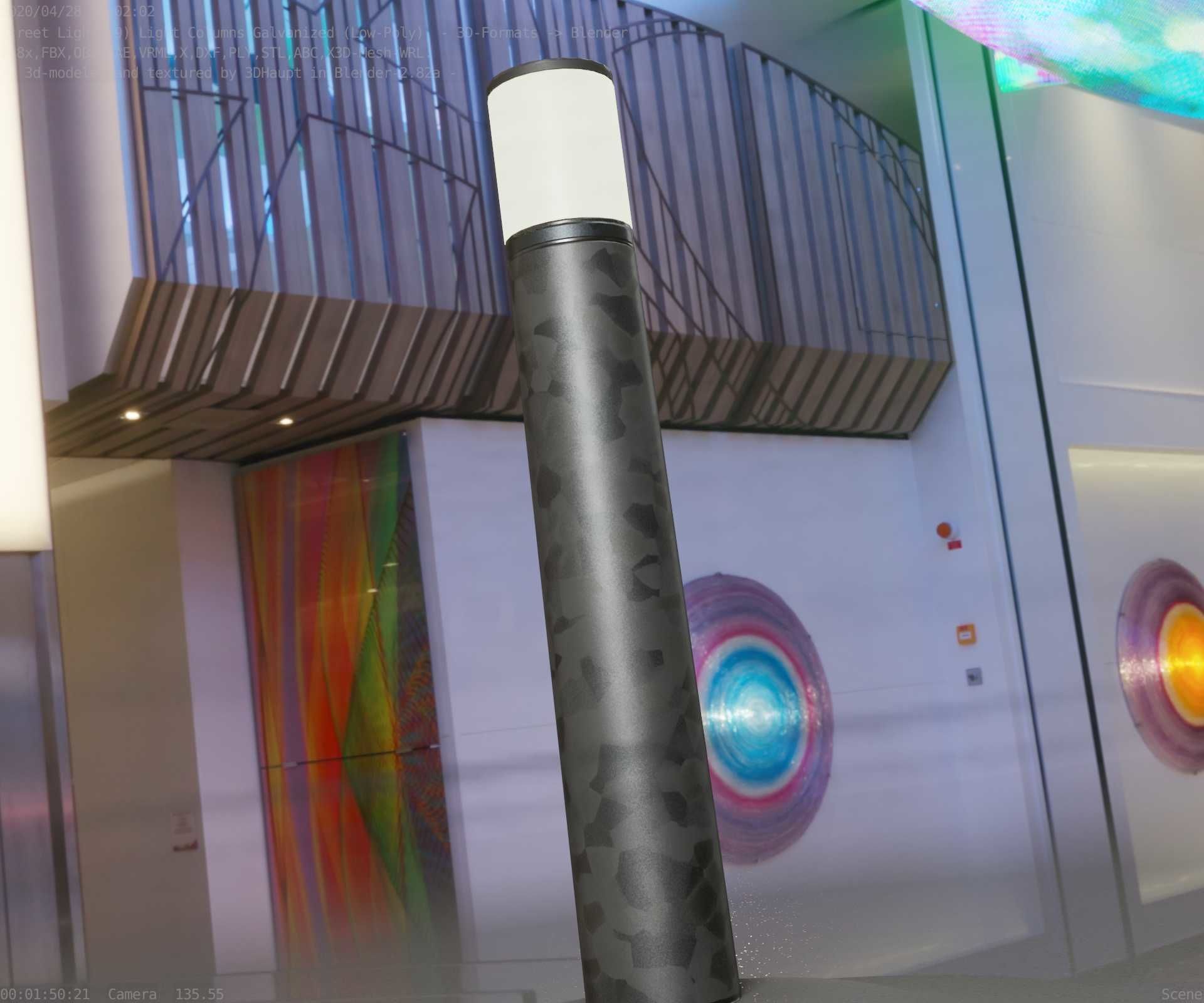 Galvanized Light-Column -27- Street-Light 9 Low-poly 3D model_99