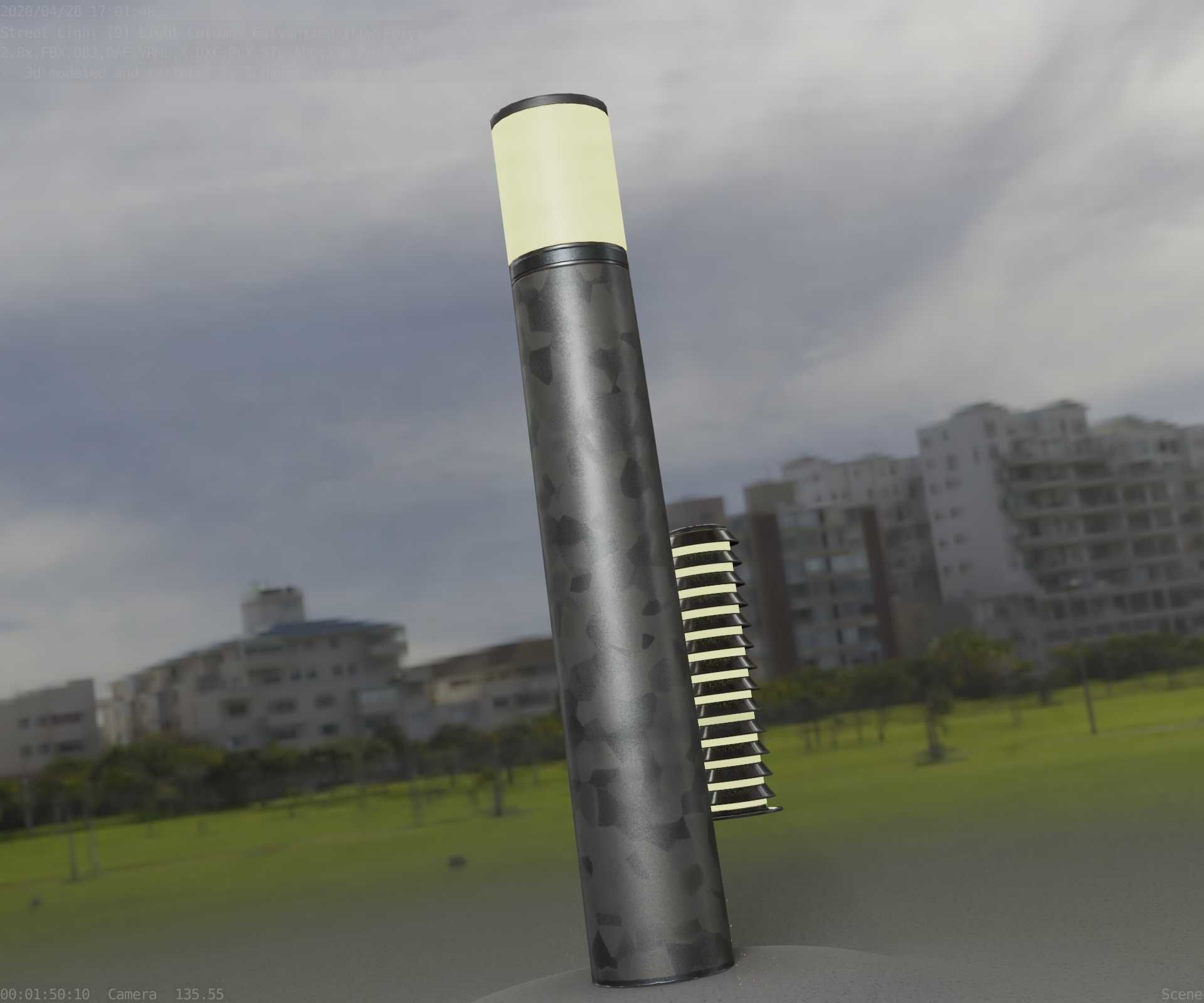 Galvanized Light-Column -27- Street-Light 9 Low-poly 3D model_93