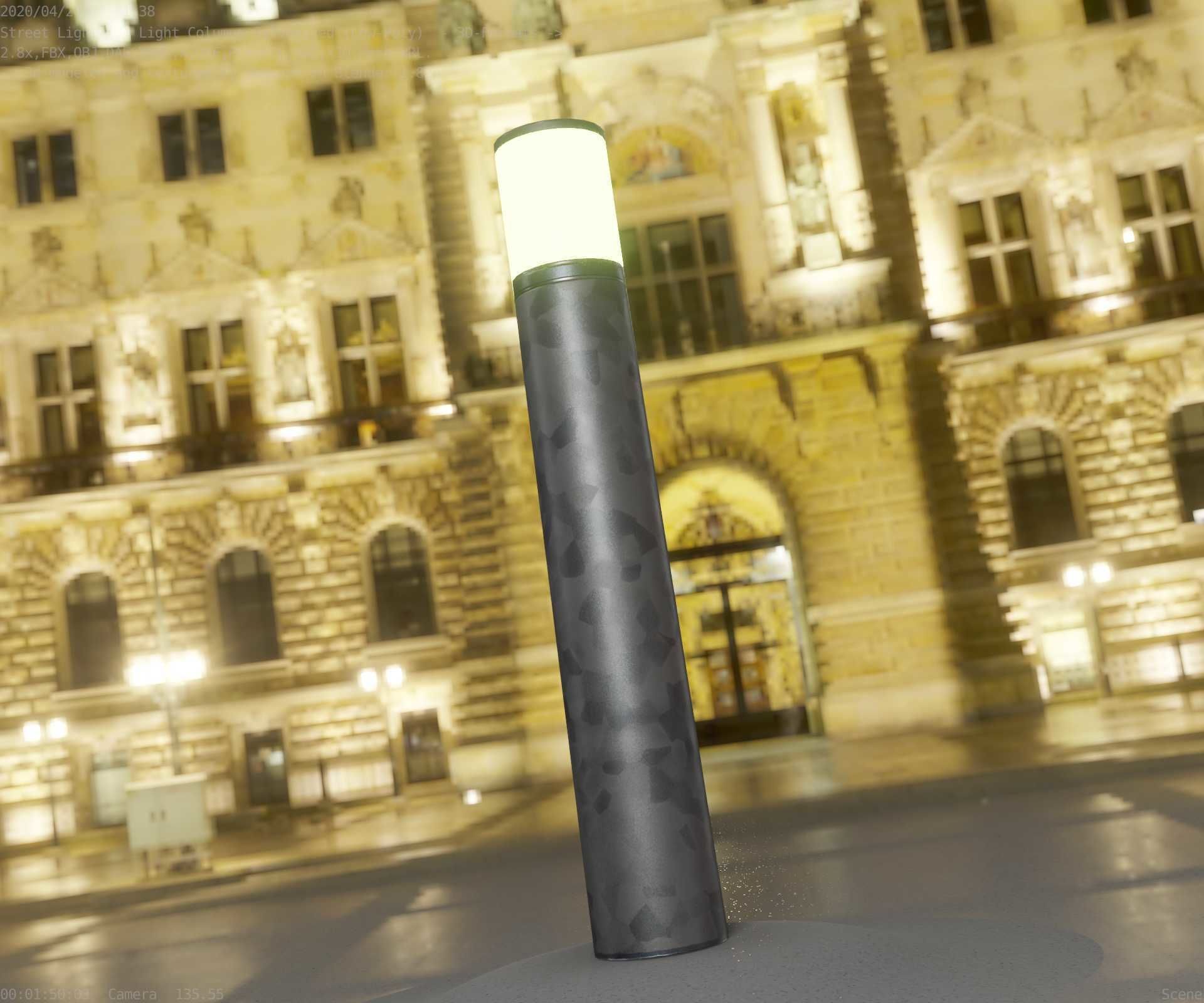 Galvanized Light-Column -27- Street-Light 9 Low-poly 3D model_85