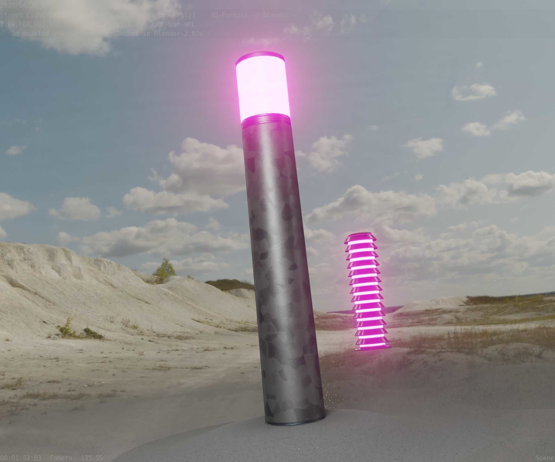 Galvanized Light-Column -27- Street-Light 9 Low-poly 3D model_66