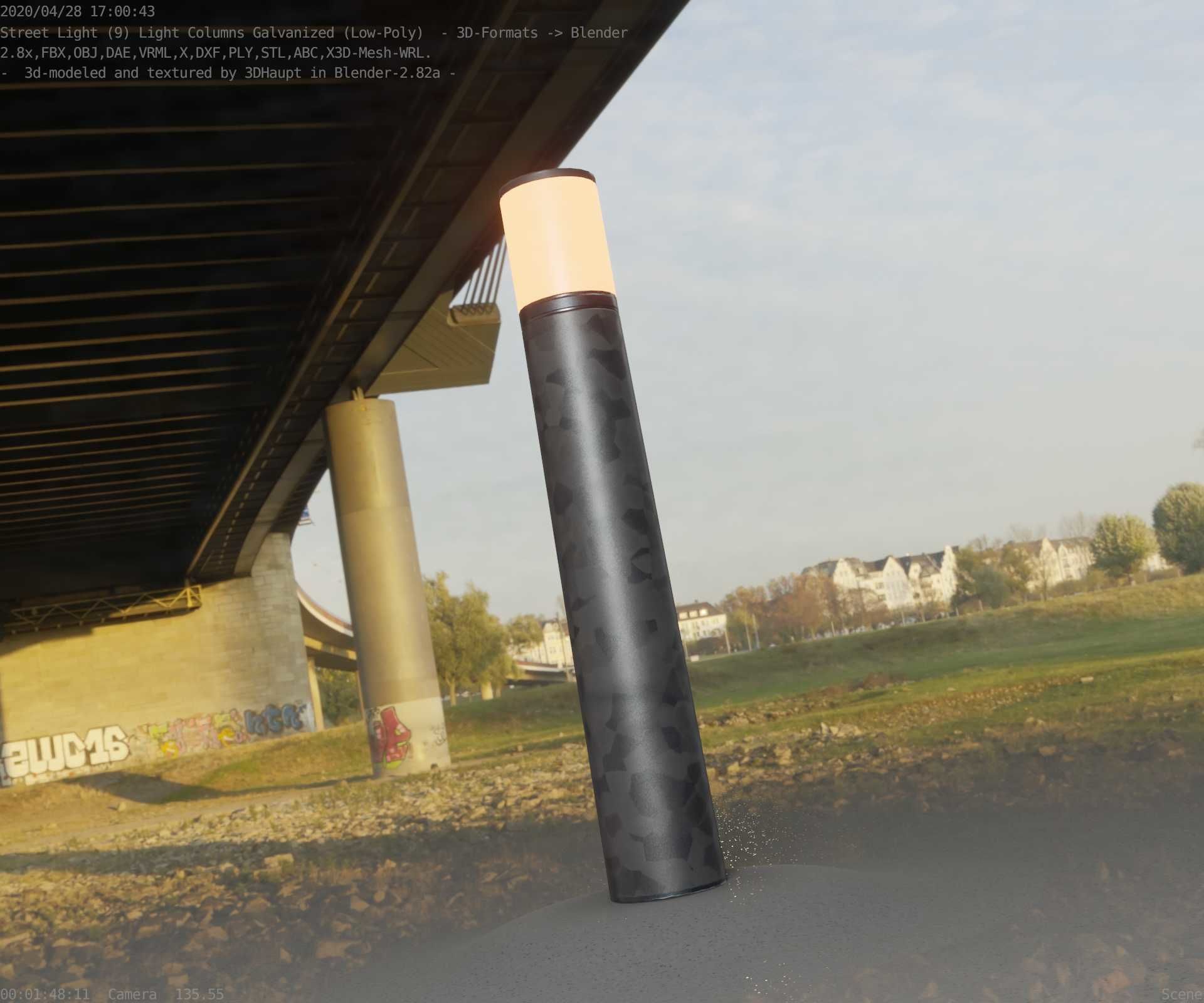 Galvanized Light-Column -27- Street-Light 9 Low-poly 3D model_21