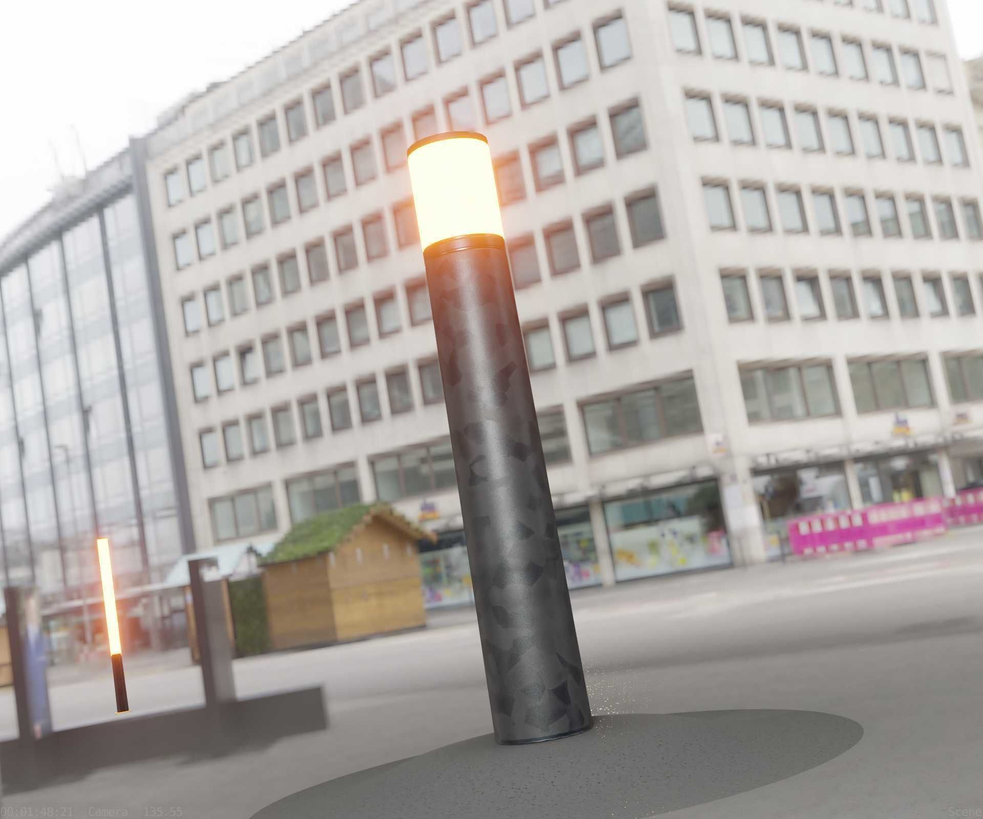 Galvanized Light-Column -27- Street-Light 9 Low-poly 3D model_6