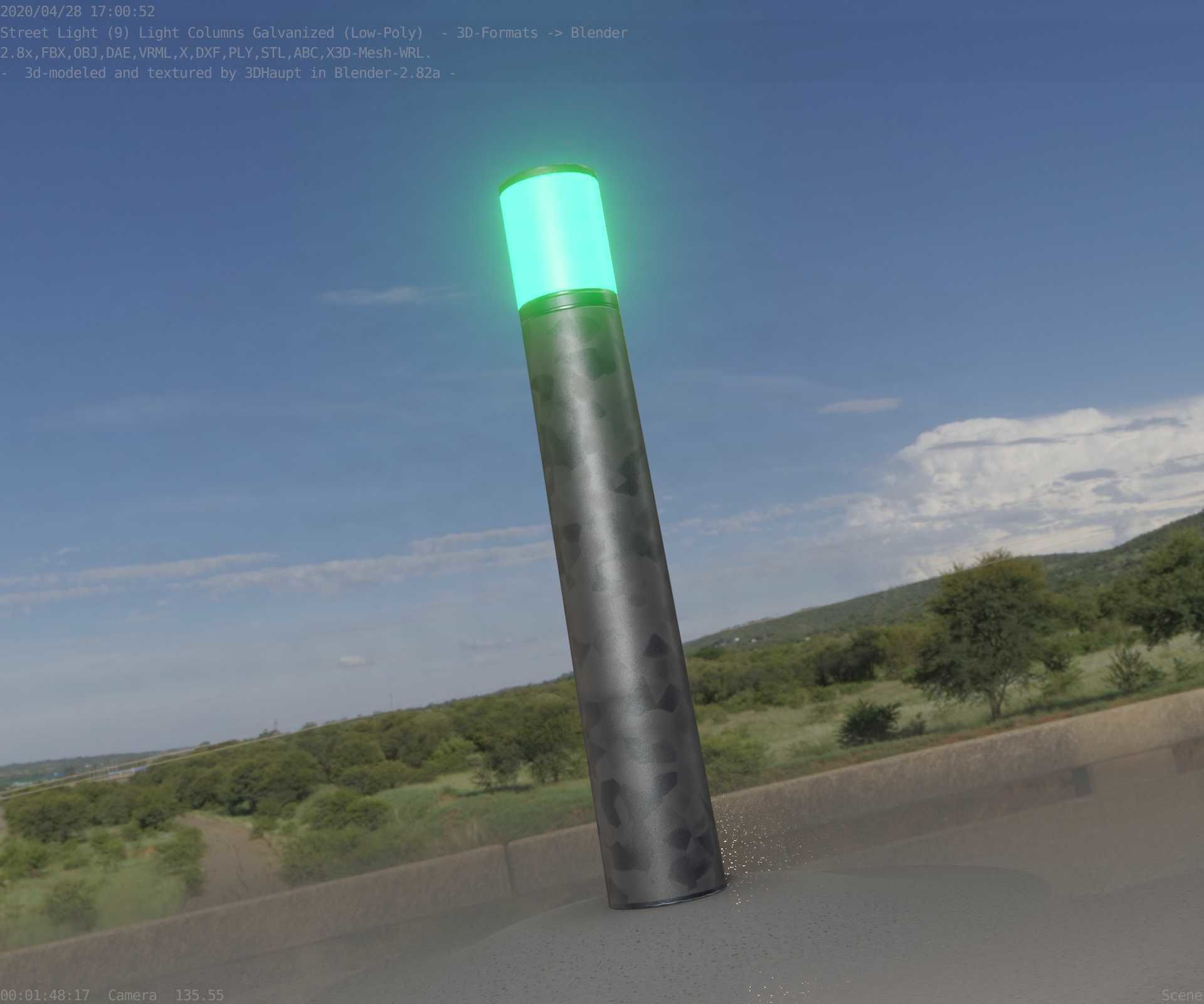 Galvanized Light-Column -27- Street-Light 9 Low-poly 3D model_63