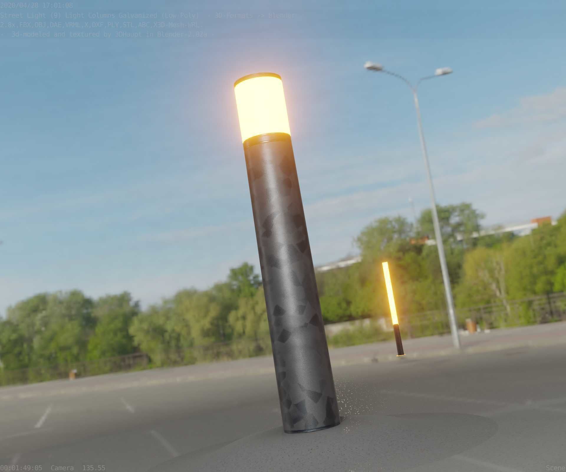 Galvanized Light-Column -27- Street-Light 9 Low-poly 3D model_27