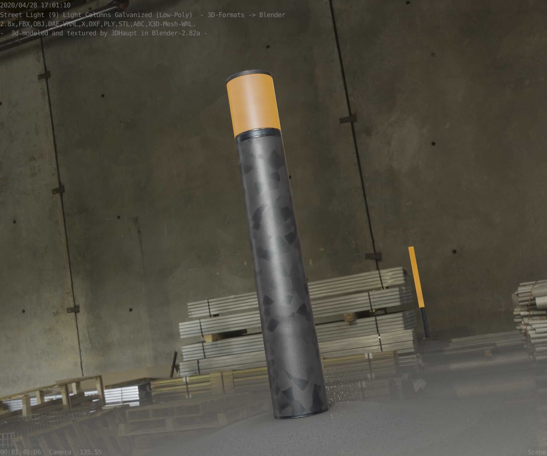 Galvanized Light-Column -27- Street-Light 9 Low-poly 3D model_29