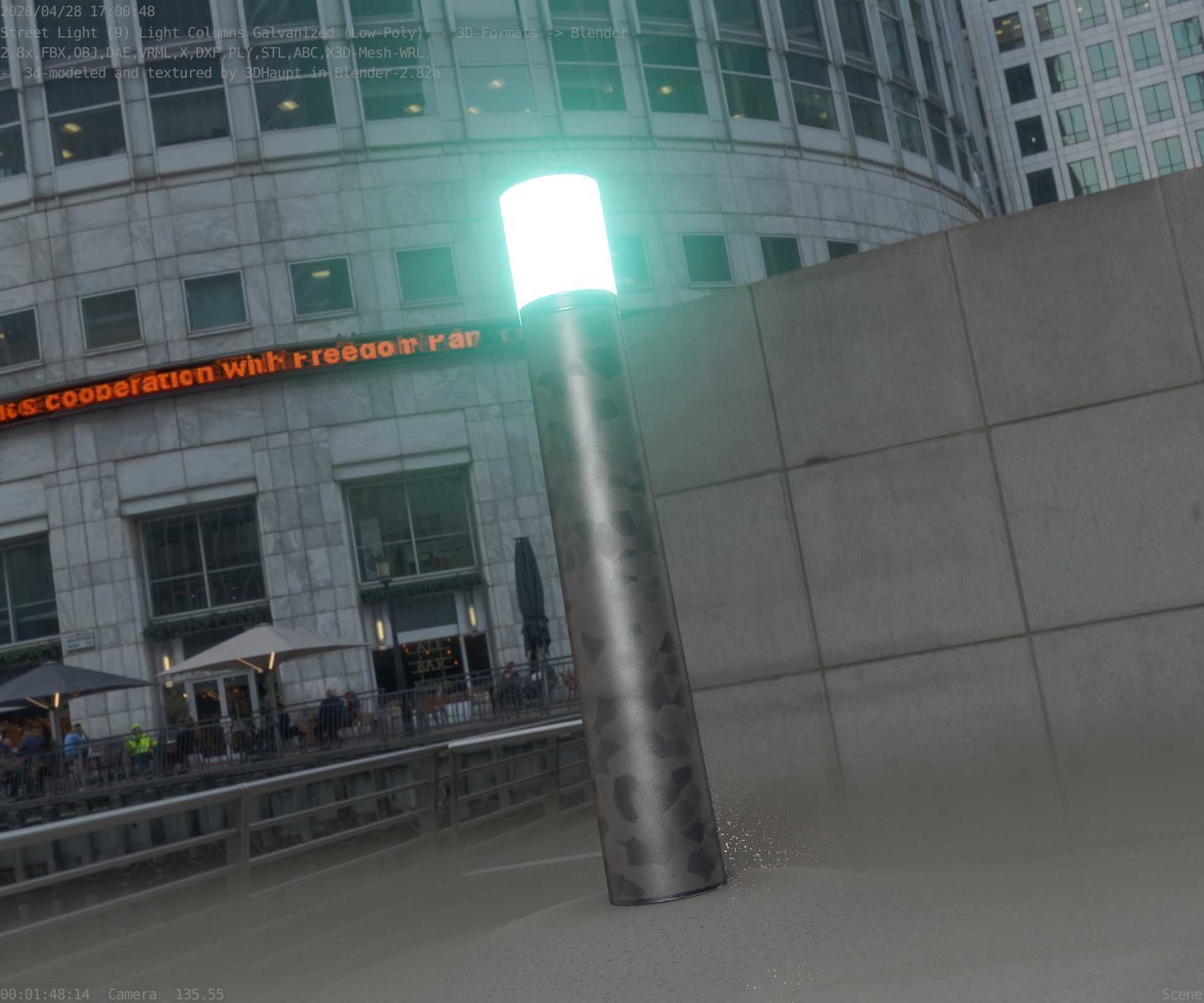 Galvanized Light-Column -27- Street-Light 9 Low-poly 3D model_100