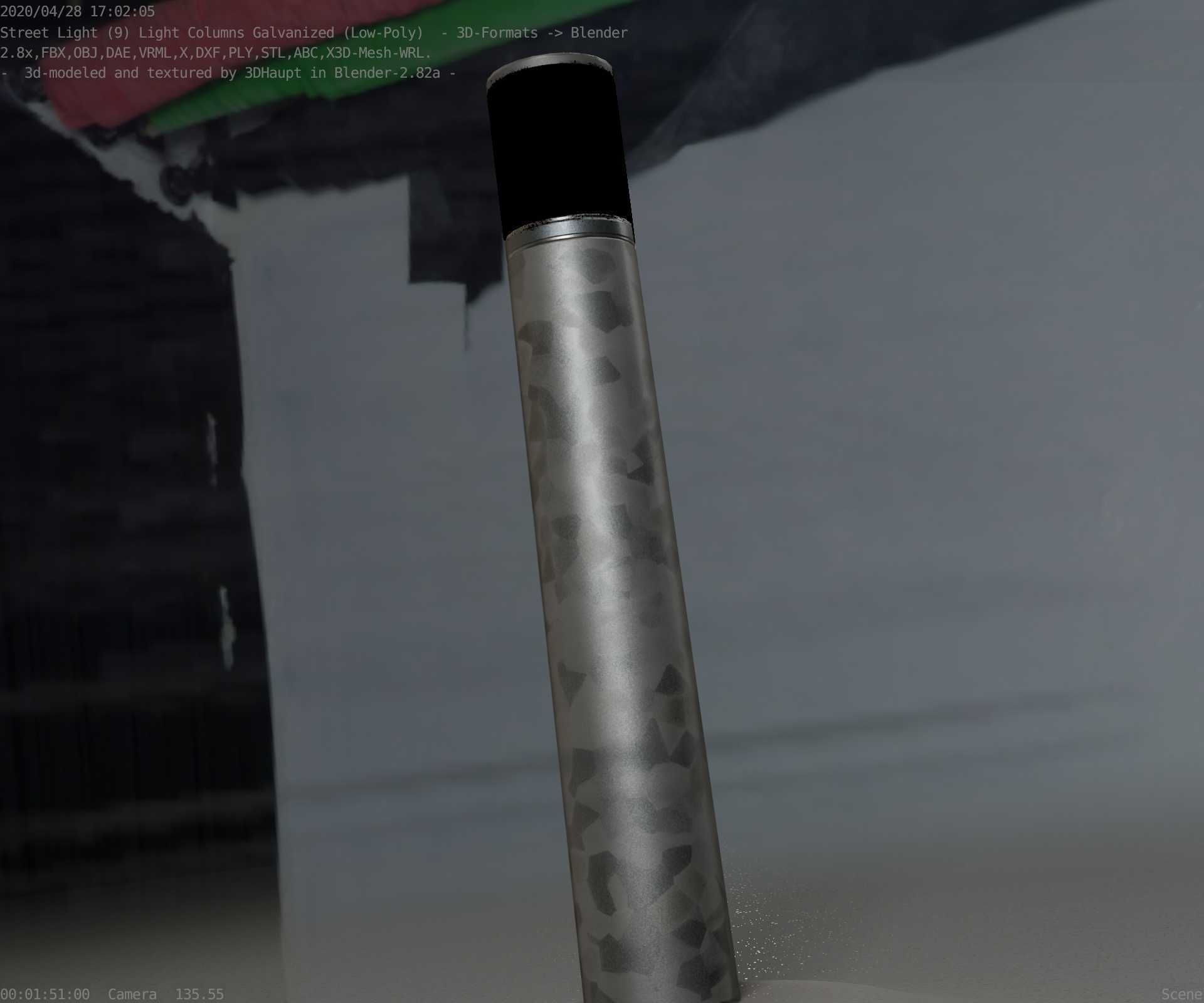 Galvanized Light-Column -27- Street-Light 9 Low-poly 3D model_45