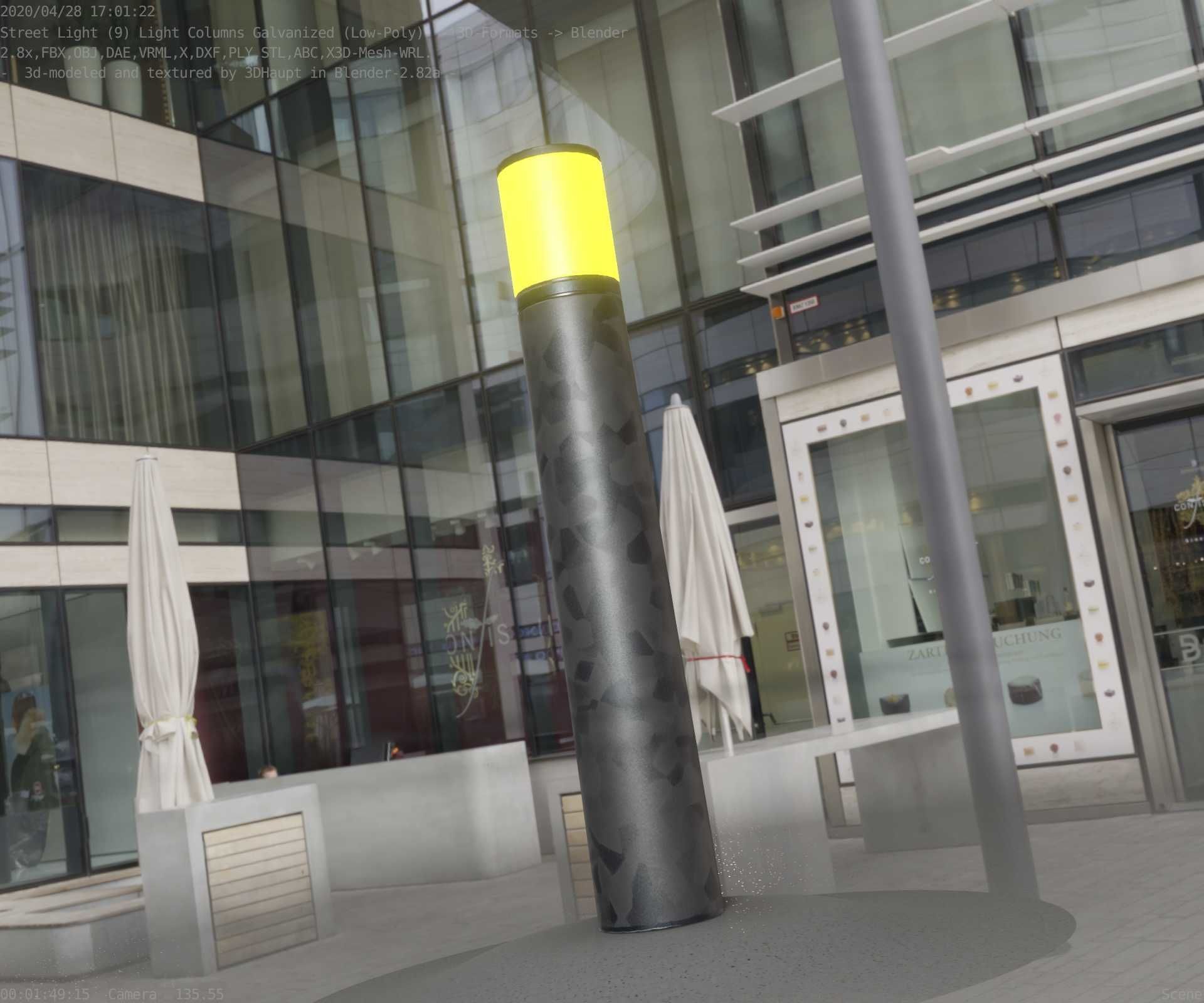 Galvanized Light-Column -27- Street-Light 9 Low-poly 3D model_67