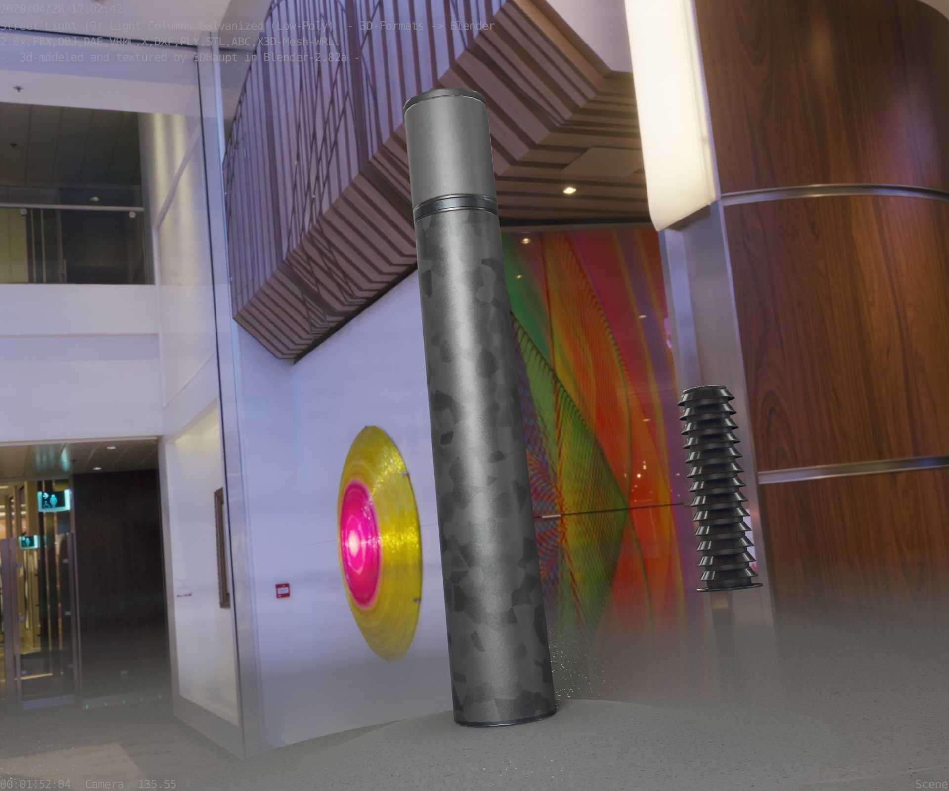 Galvanized Light-Column -27- Street-Light 9 Low-poly 3D model_70