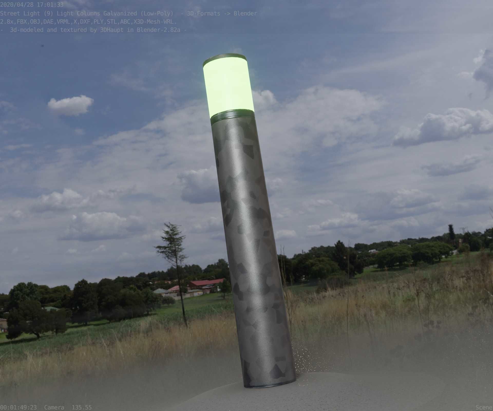 Galvanized Light-Column -27- Street-Light 9 Low-poly 3D model_78