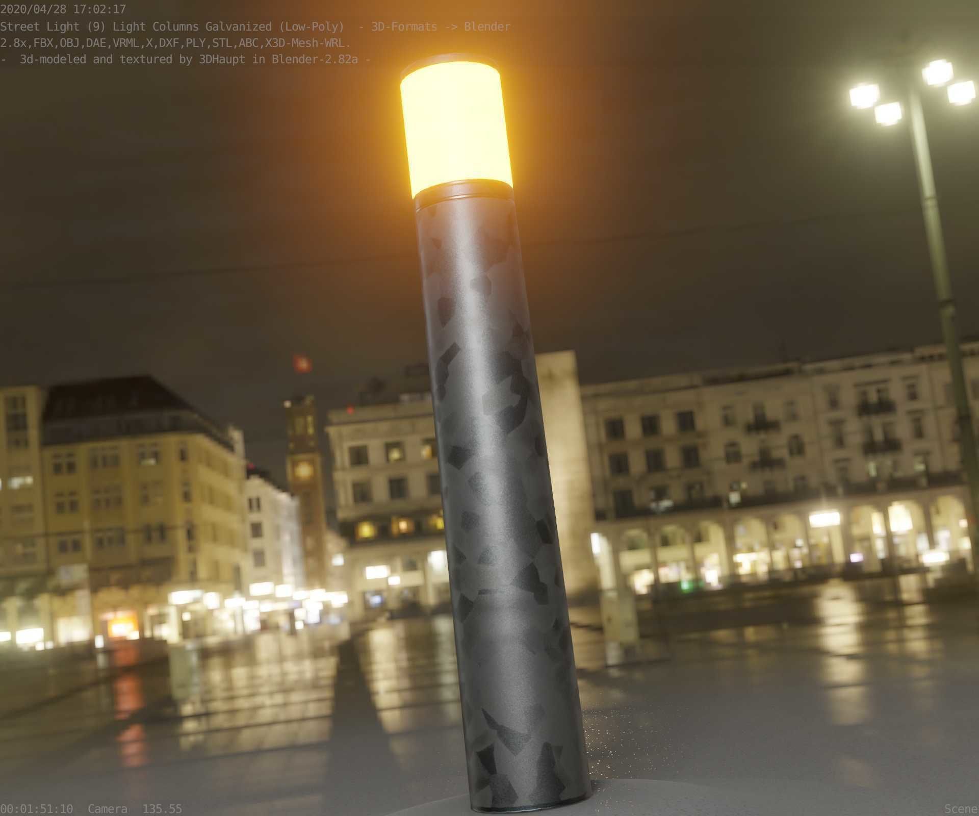Galvanized Light-Column -27- Street-Light 9 Low-poly 3D model_52