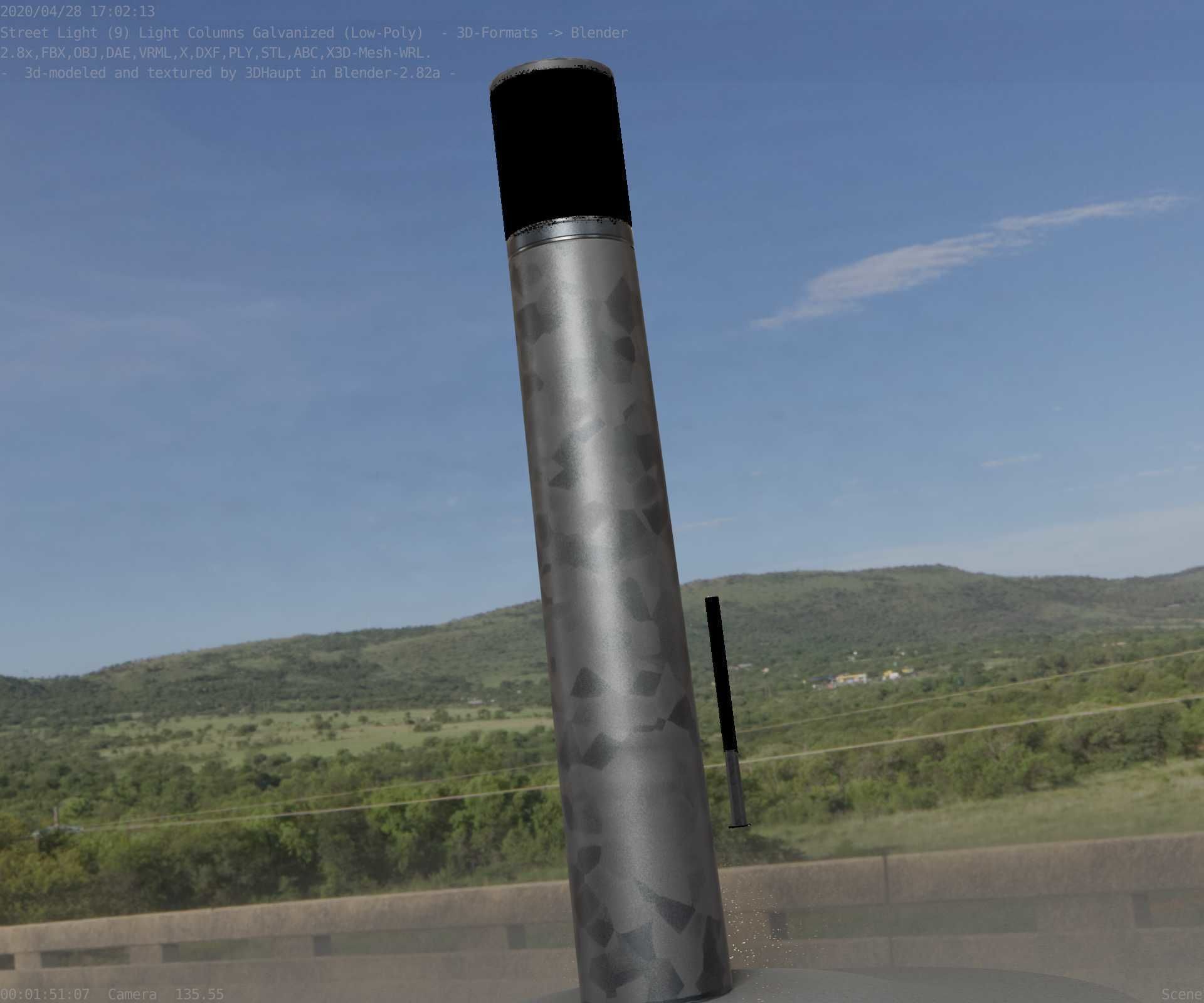 Galvanized Light-Column -27- Street-Light 9 Low-poly 3D model_49