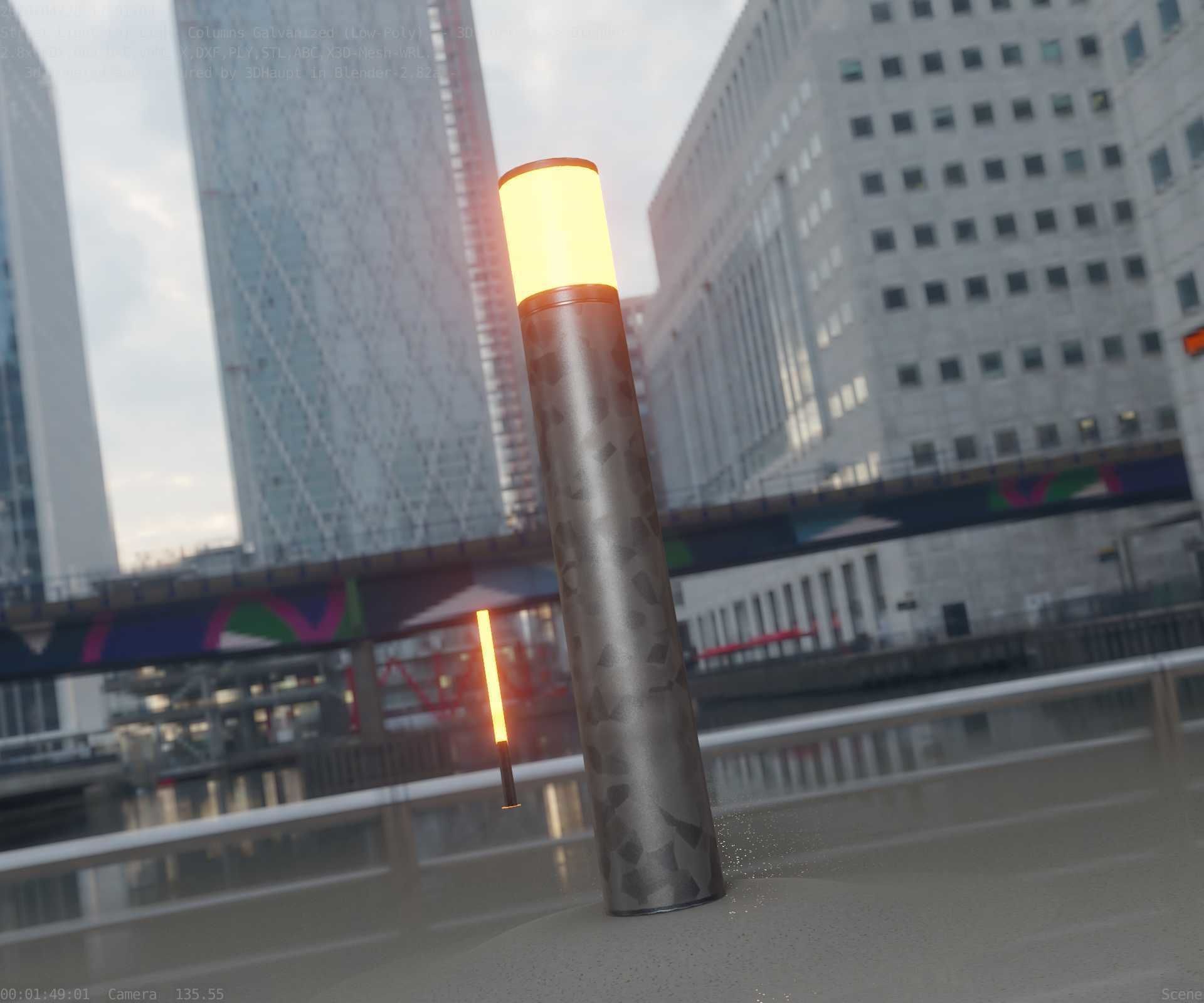 Galvanized Light-Column -27- Street-Light 9 Low-poly 3D model_12