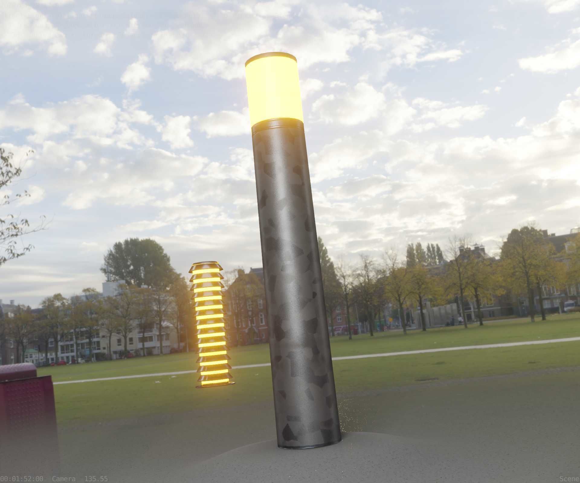 Galvanized Light-Column -27- Street-Light 9 Low-poly 3D model_53
