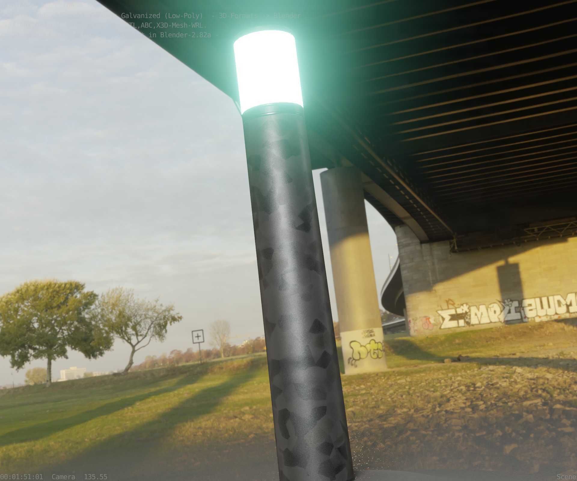 Galvanized Light-Column -27- Street-Light 9 Low-poly 3D model_42