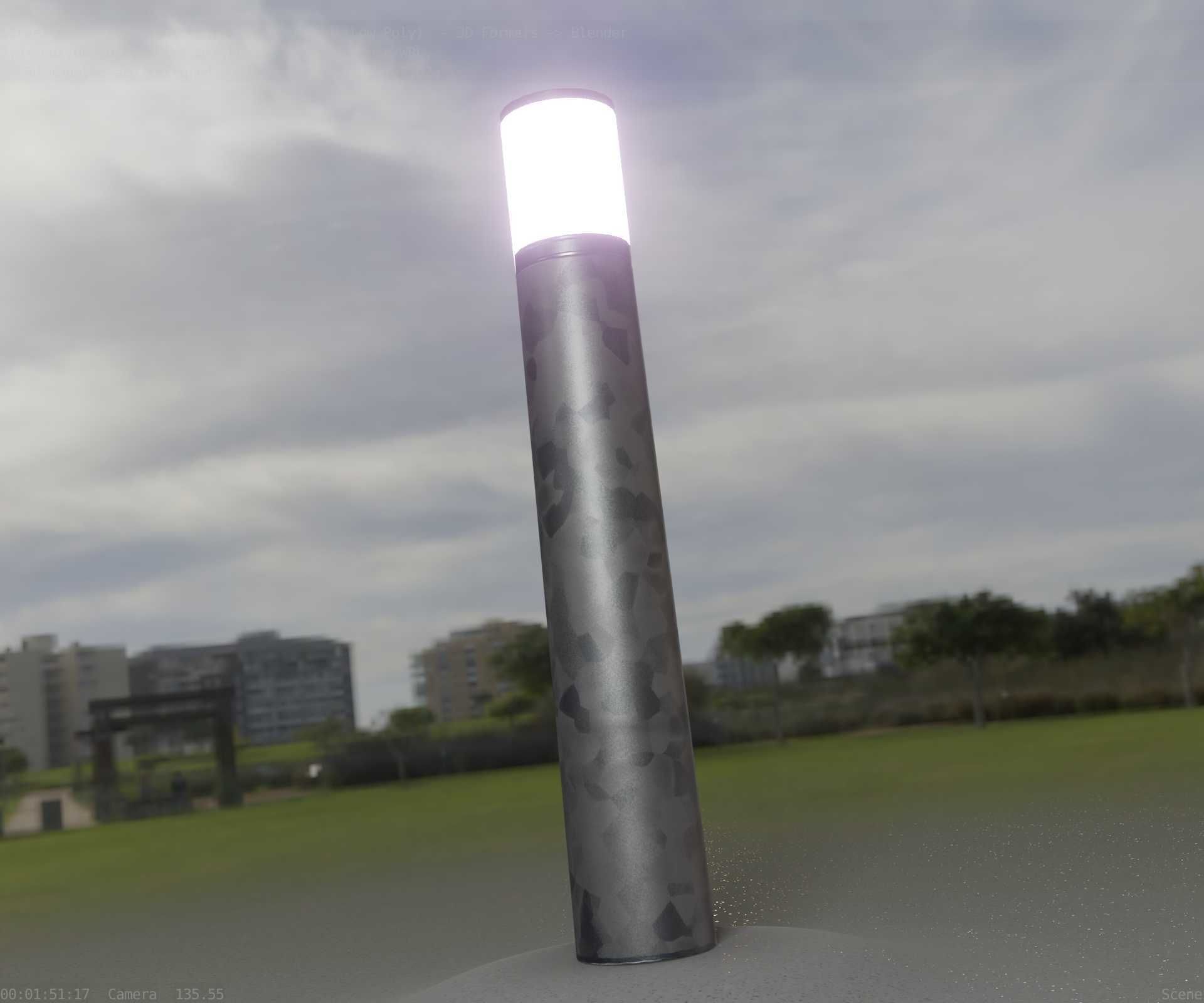 Galvanized Light-Column -27- Street-Light 9 Low-poly 3D model_64