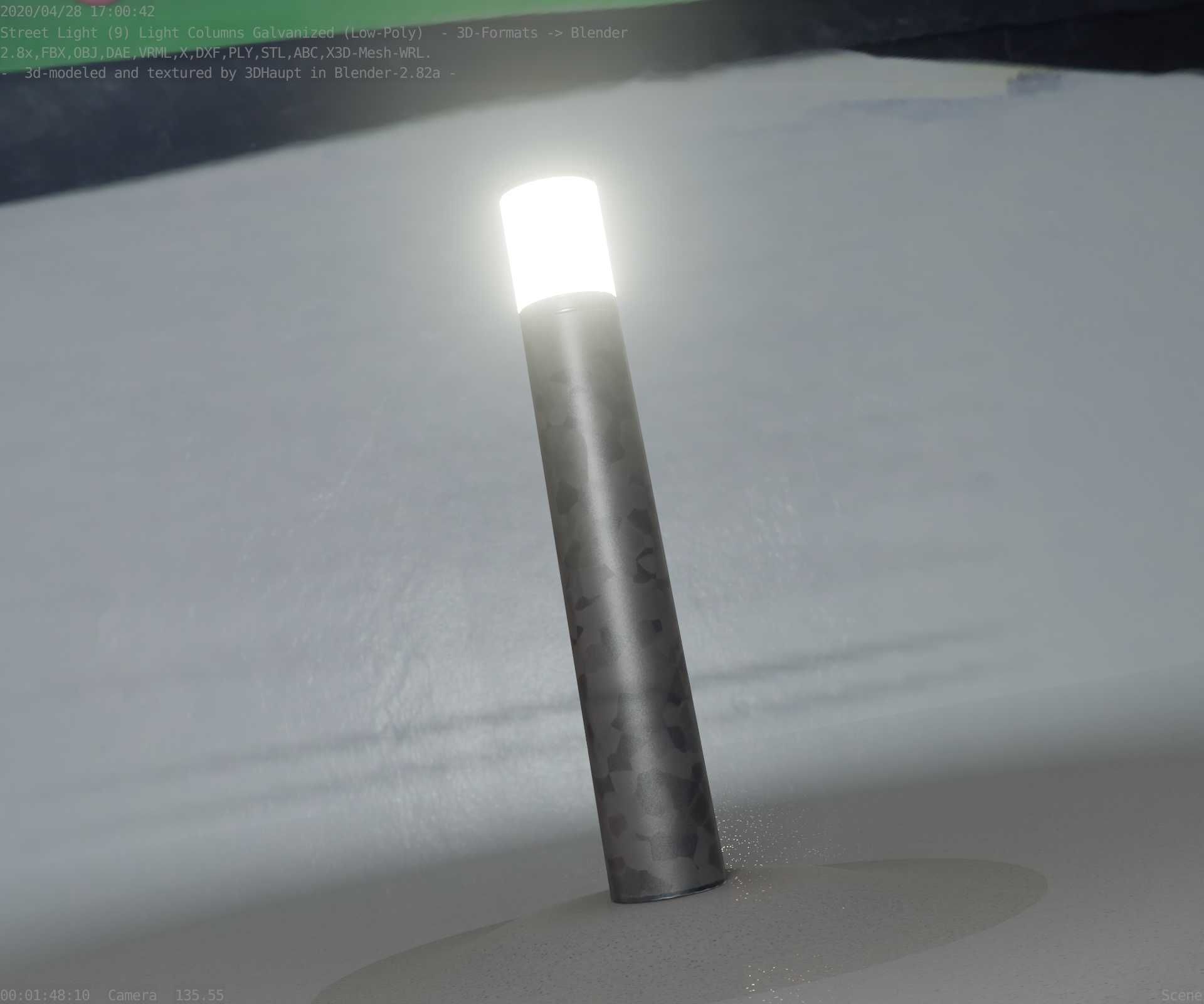 Galvanized Light-Column -27- Street-Light 9 Low-poly 3D model_18