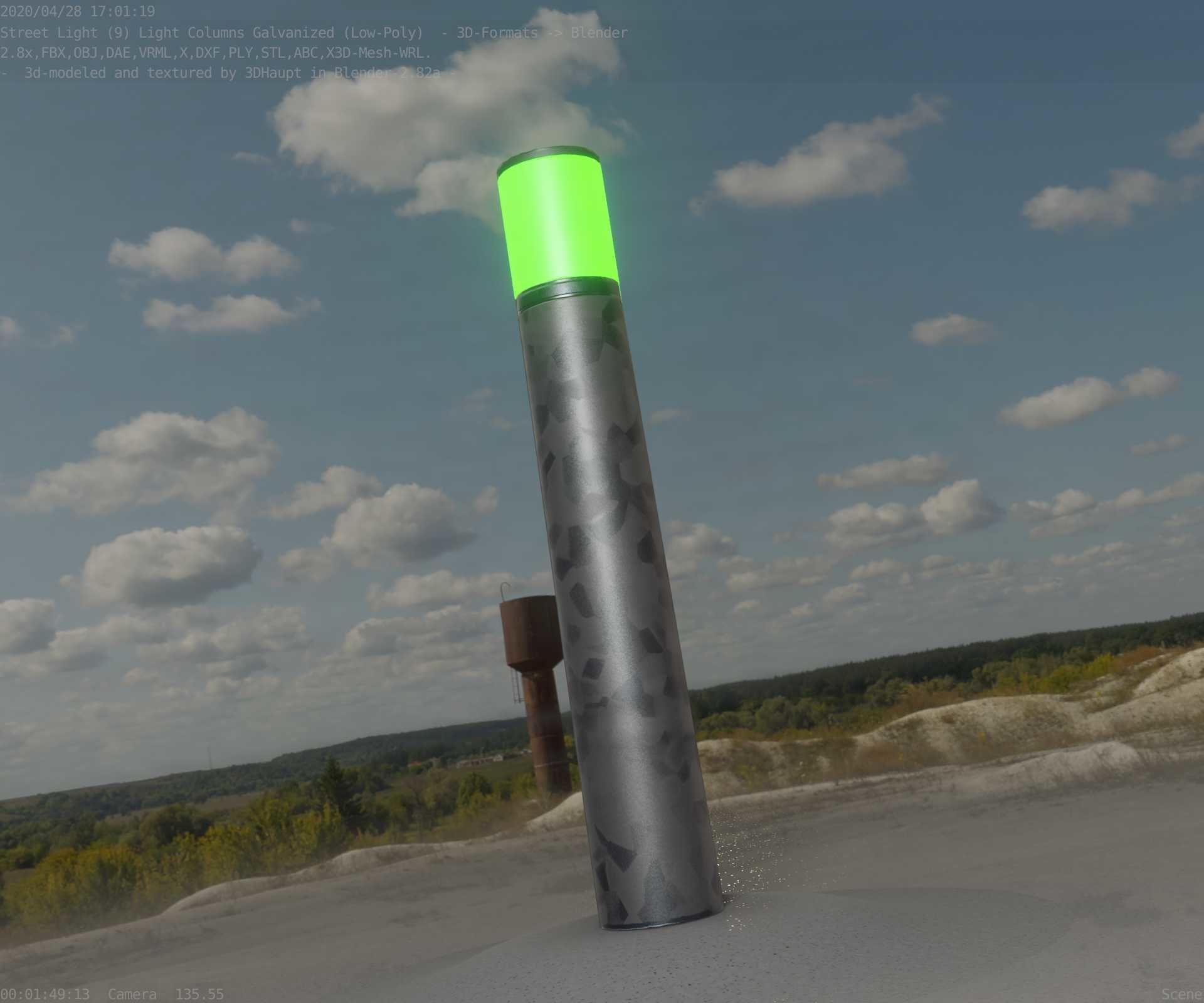 Galvanized Light-Column -27- Street-Light 9 Low-poly 3D model_38