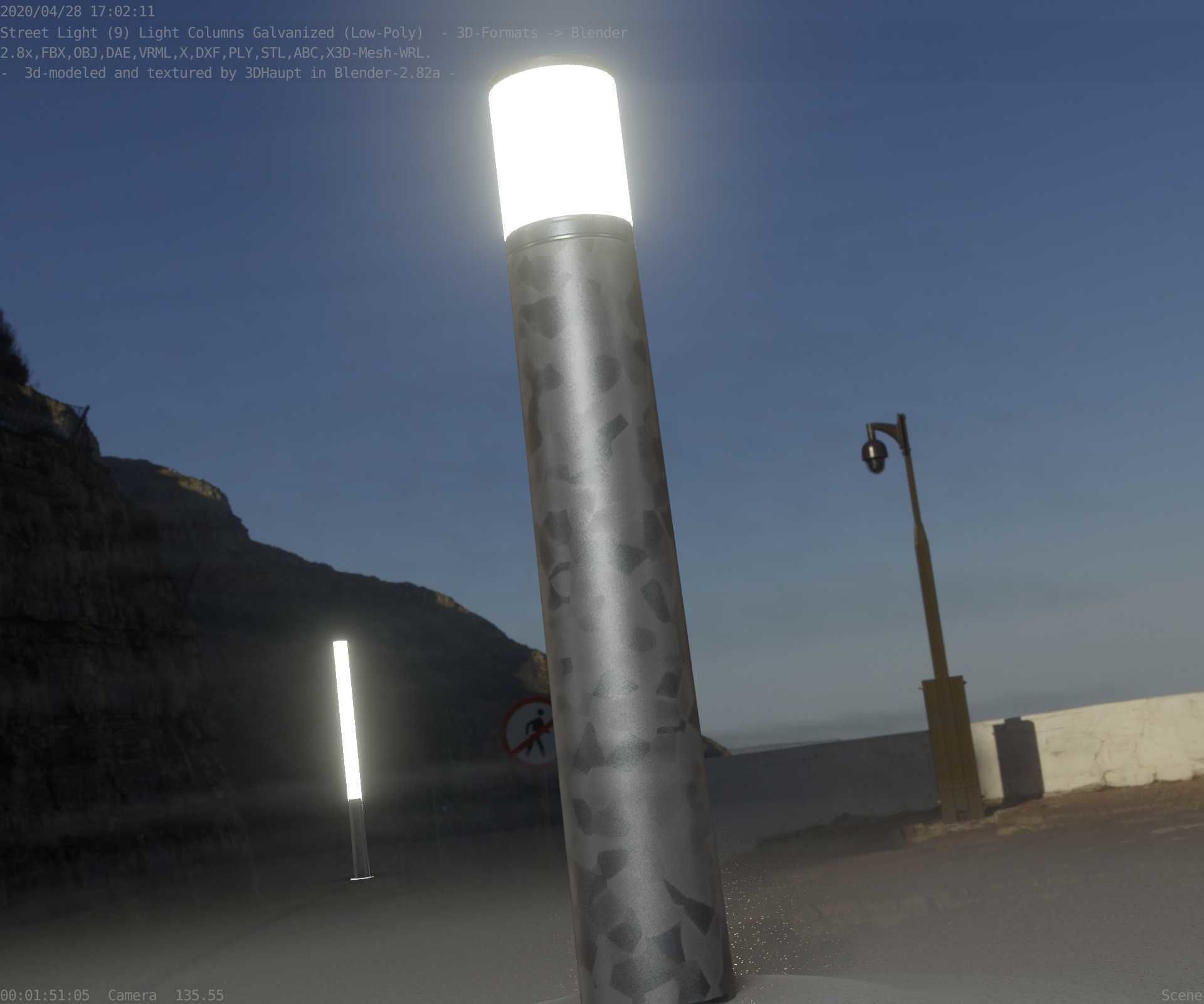 Galvanized Light-Column -27- Street-Light 9 Low-poly 3D model_44