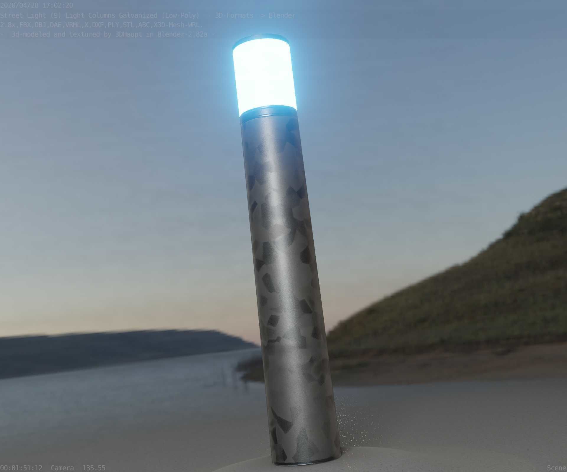 Galvanized Light-Column -27- Street-Light 9 Low-poly 3D model_56