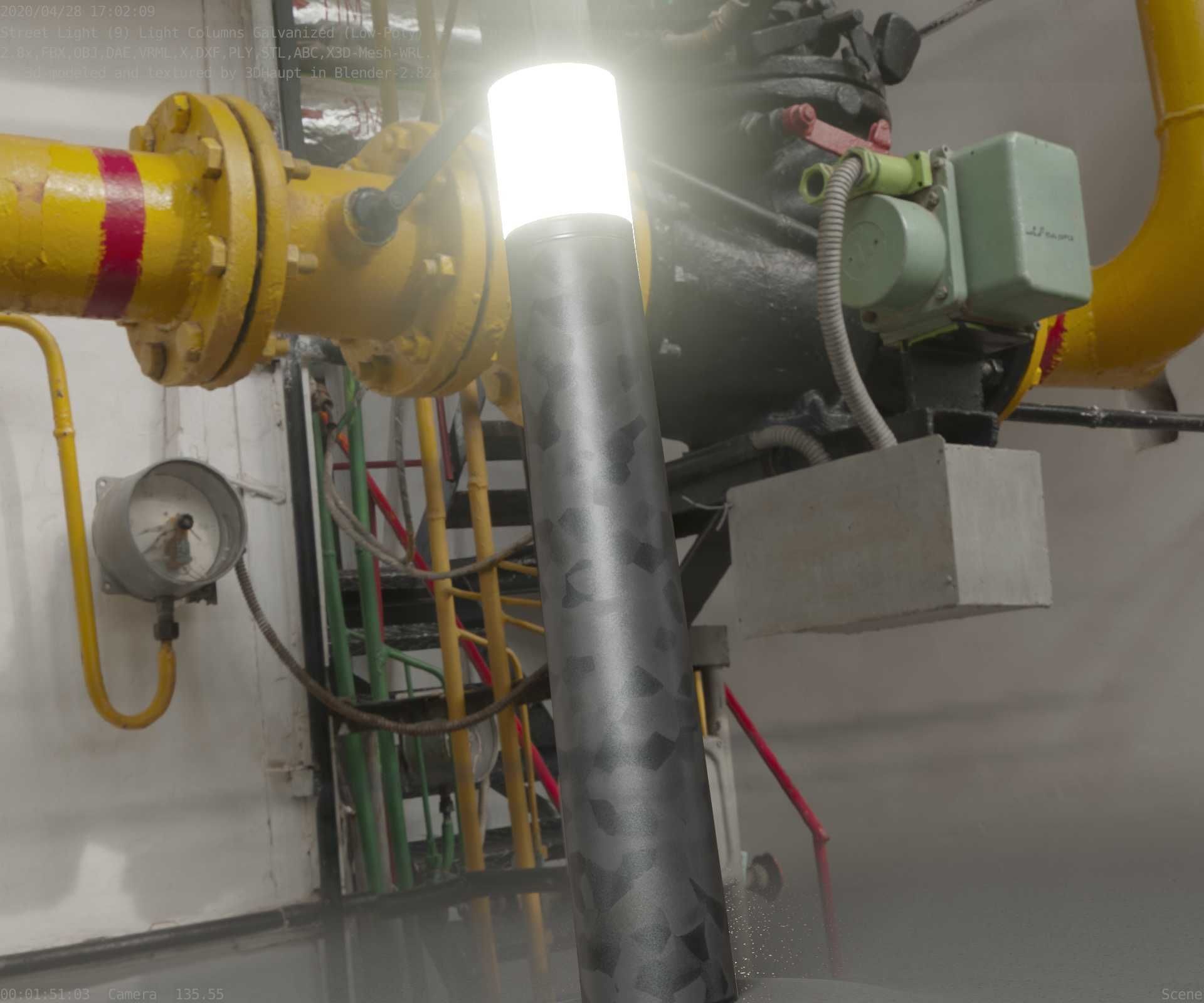 Galvanized Light-Column -27- Street-Light 9 Low-poly 3D model_41