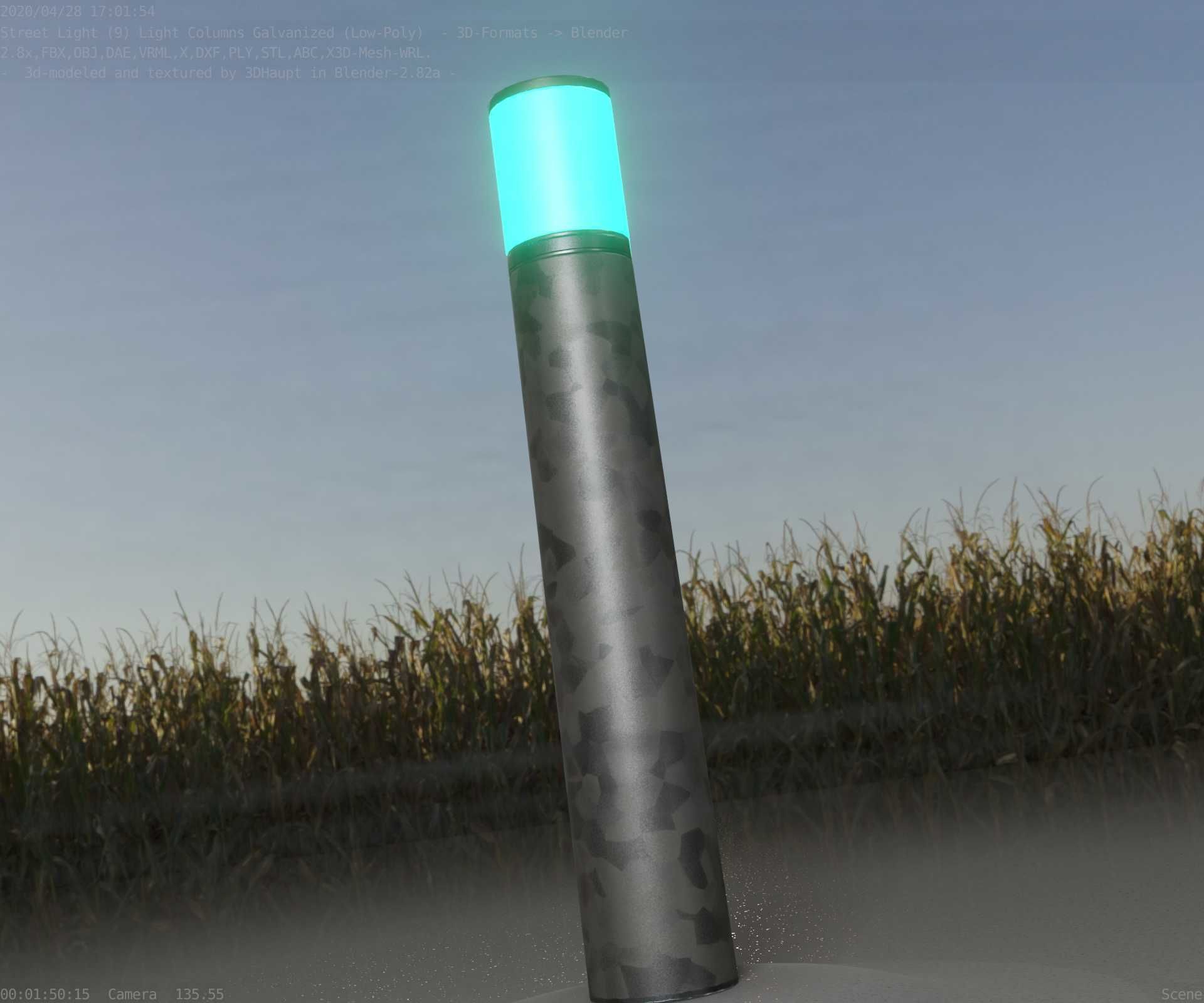 Galvanized Light-Column -27- Street-Light 9 Low-poly 3D model_19