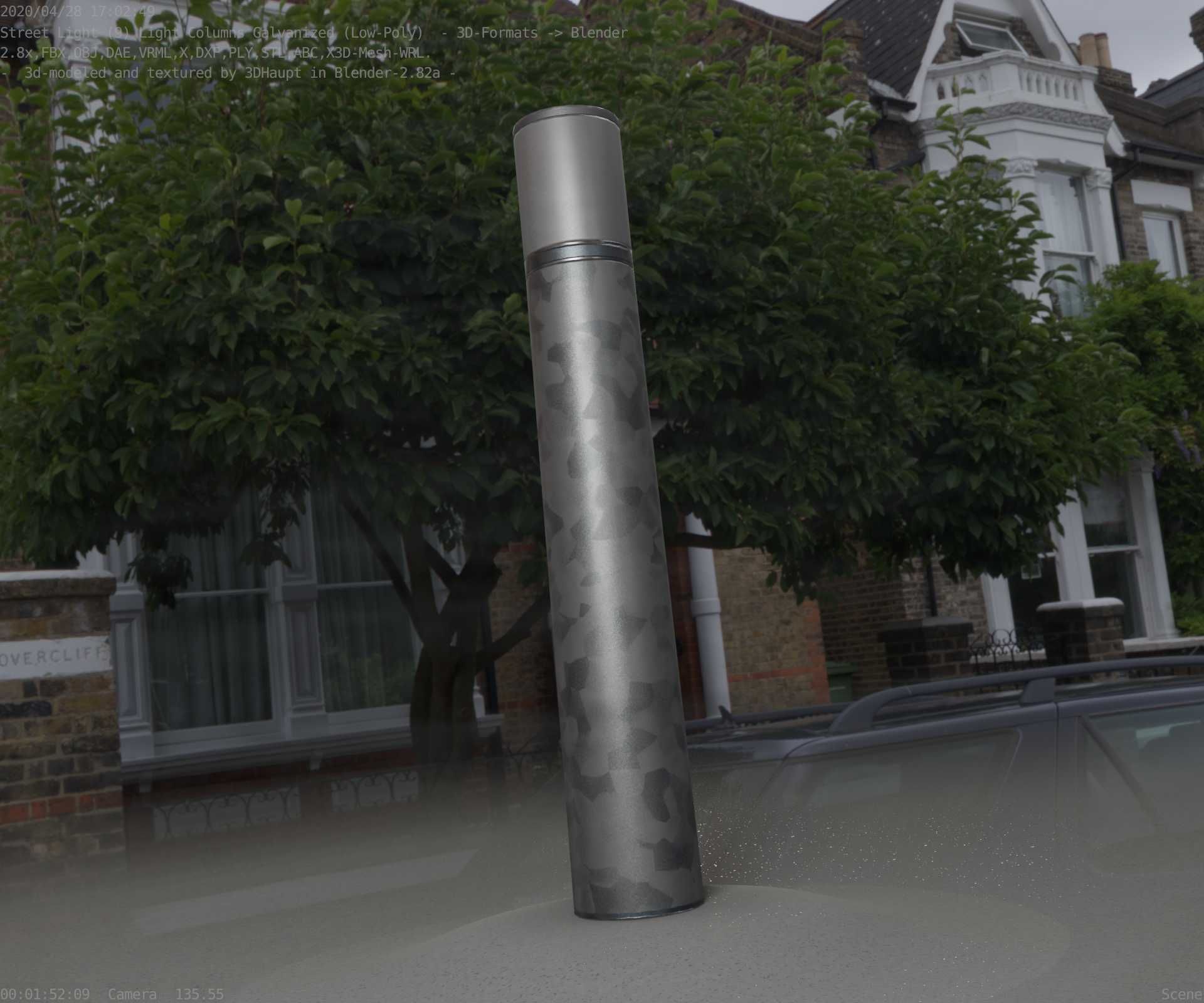 Galvanized Light-Column -27- Street-Light 9 Low-poly 3D model_86