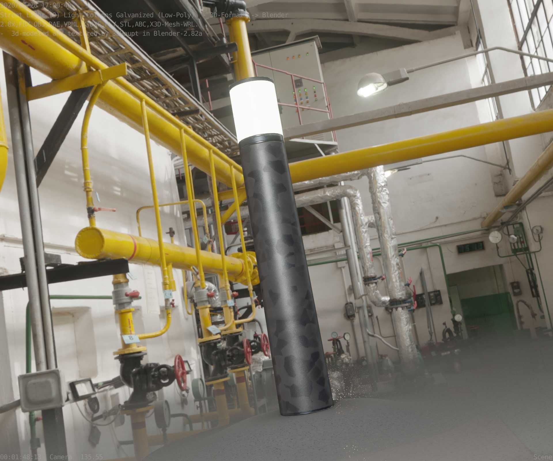 Galvanized Light-Column -27- Street-Light 9 Low-poly 3D model_98