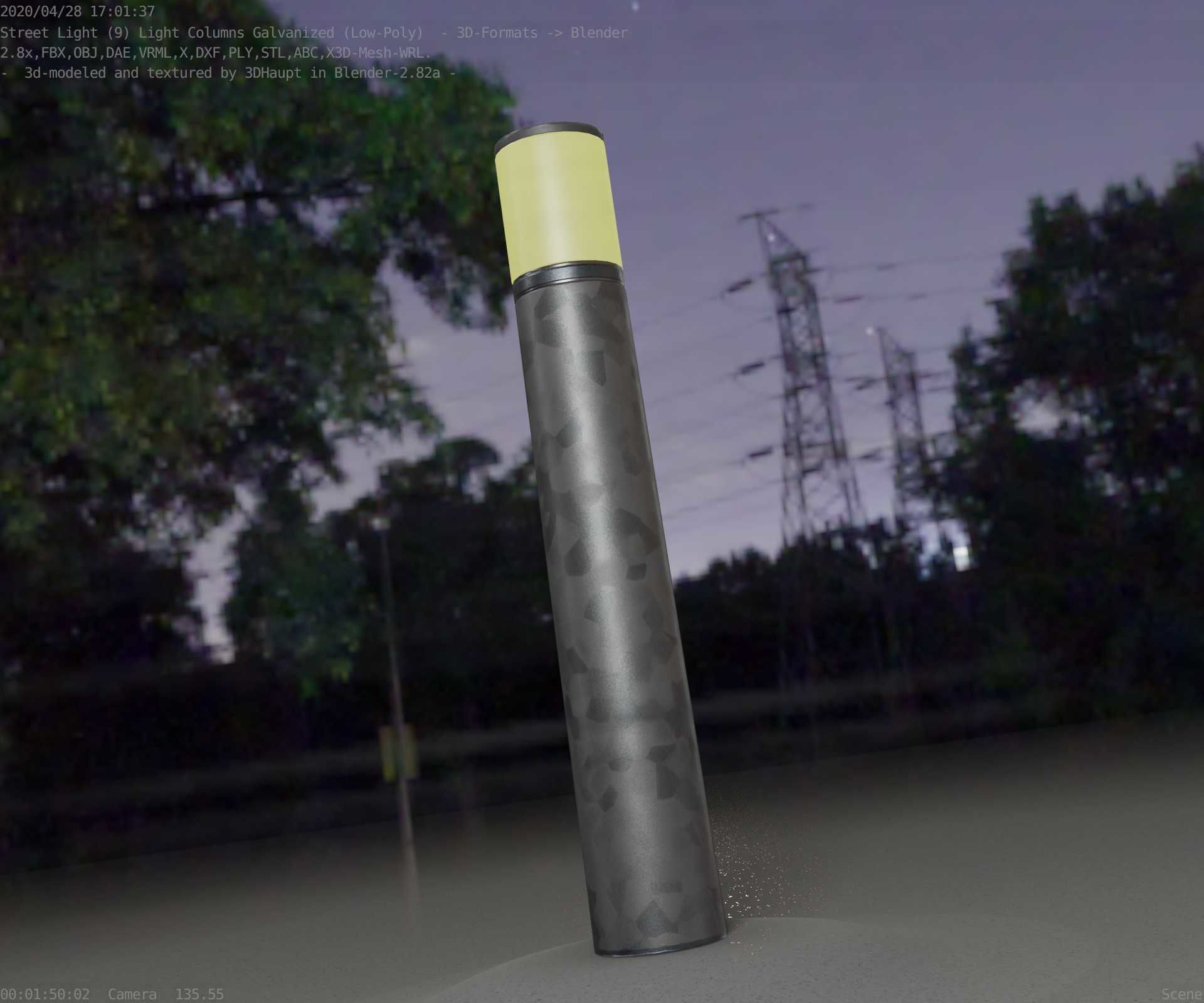 Galvanized Light-Column -27- Street-Light 9 Low-poly 3D model_82
