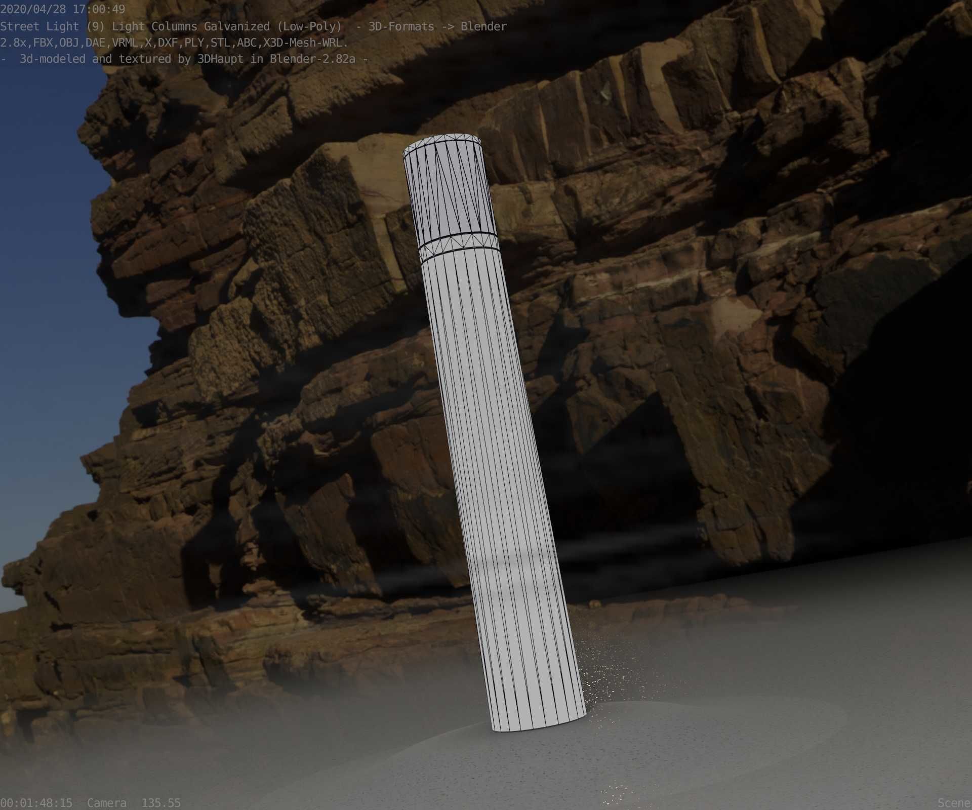 Galvanized Light-Column -27- Street-Light 9 Low-poly 3D model_62