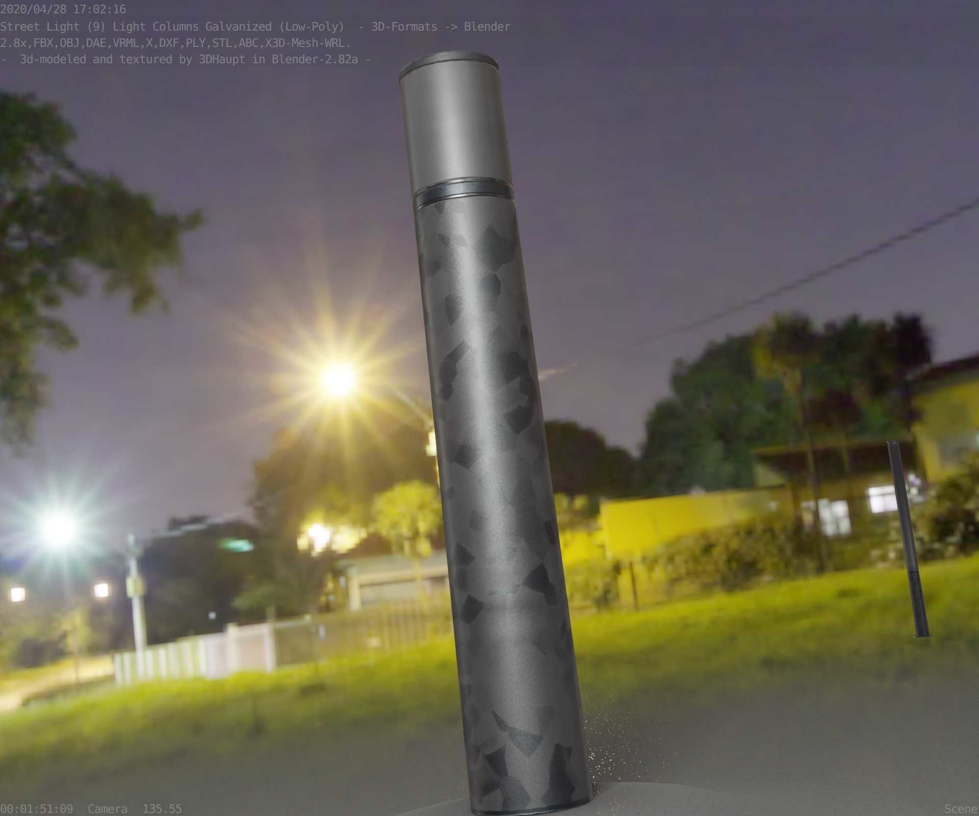Galvanized Light-Column -27- Street-Light 9 Low-poly 3D model_54