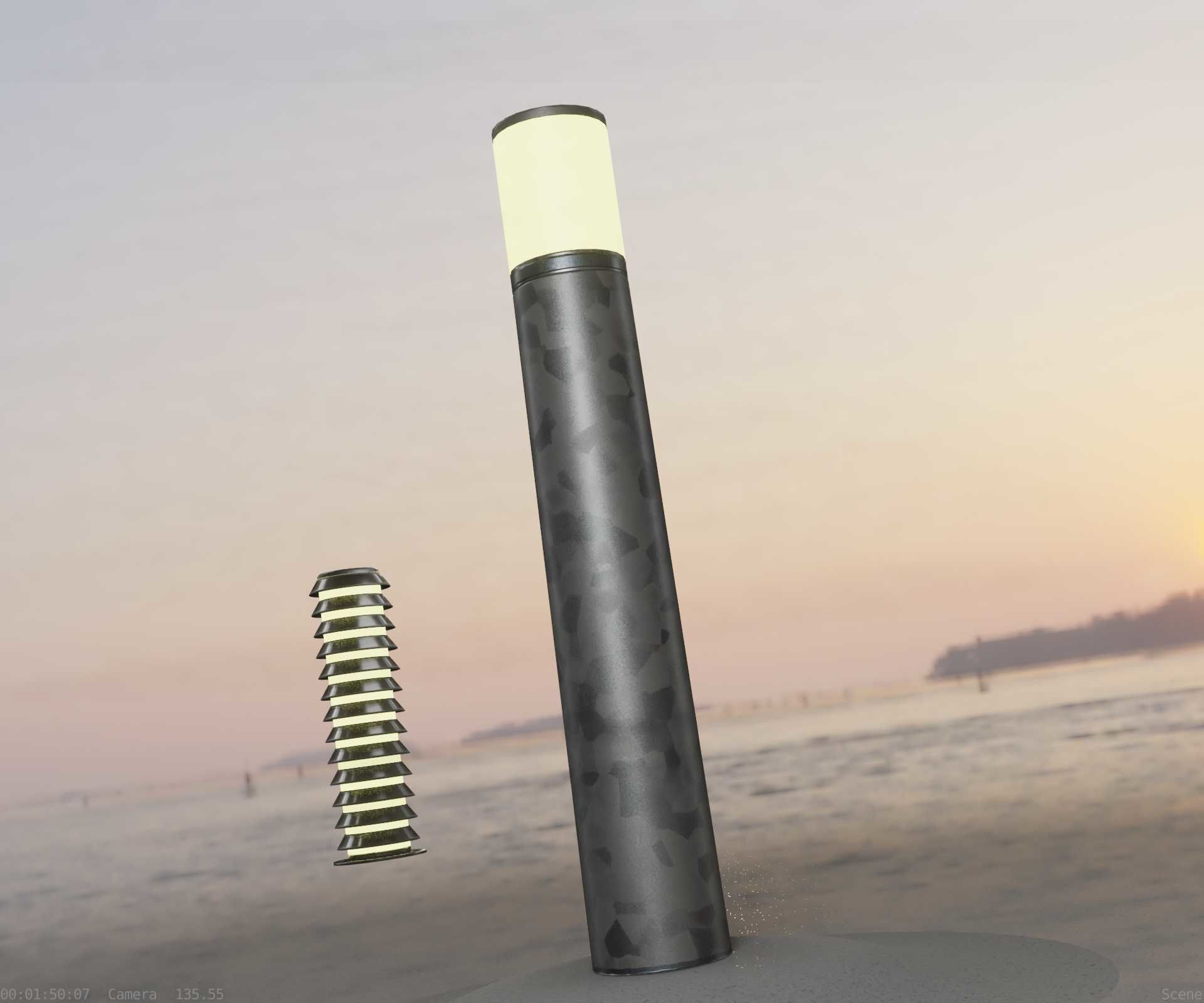 Galvanized Light-Column -27- Street-Light 9 Low-poly 3D model_90