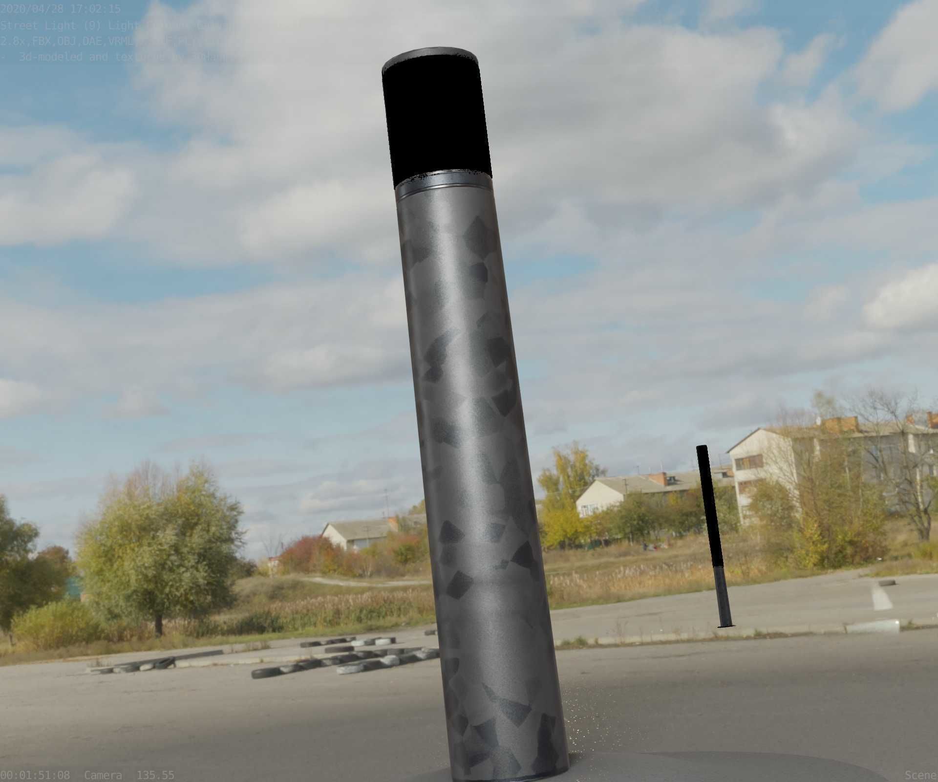 Galvanized Light-Column -27- Street-Light 9 Low-poly 3D model_51