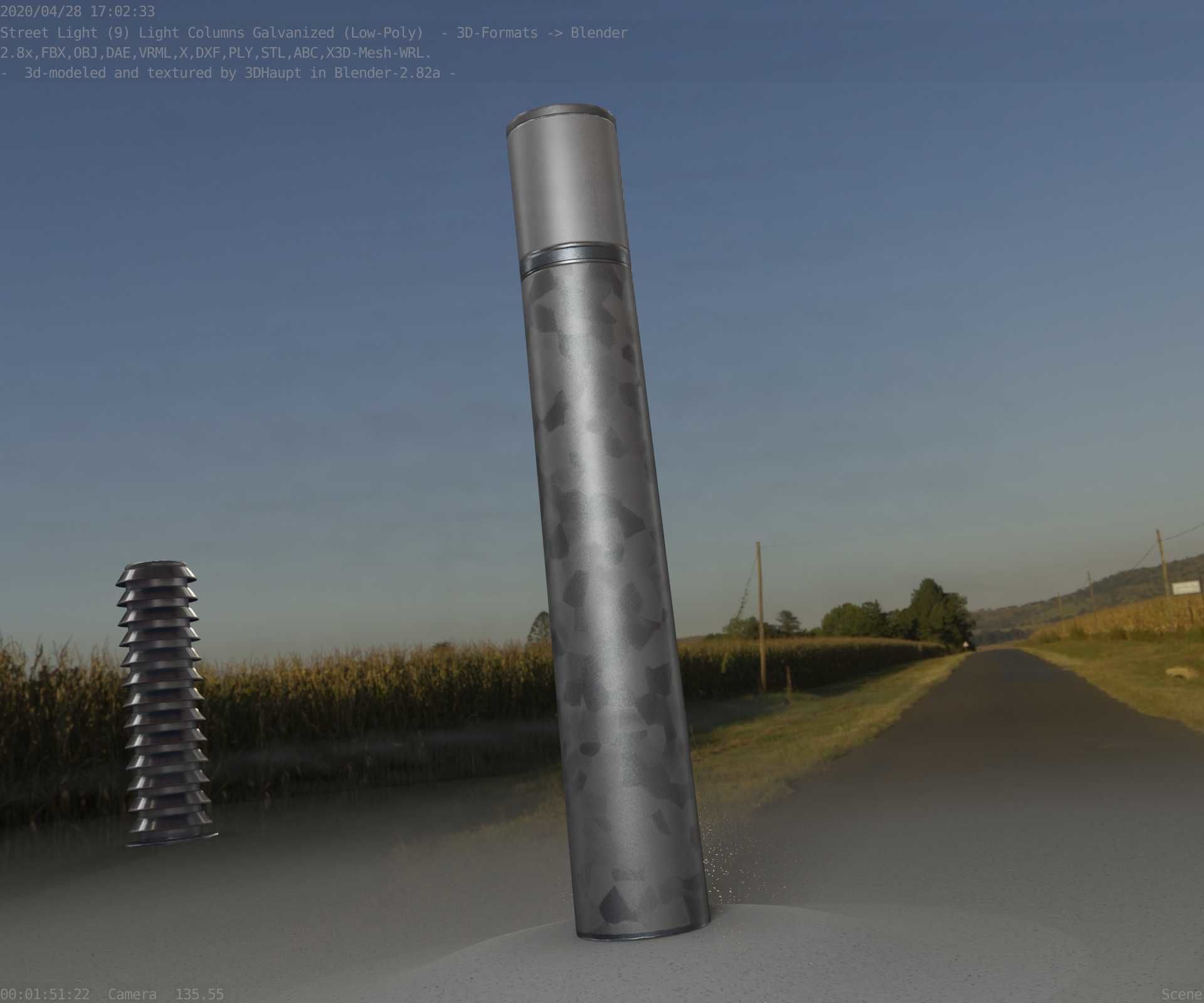 Galvanized Light-Column -27- Street-Light 9 Low-poly 3D model_26