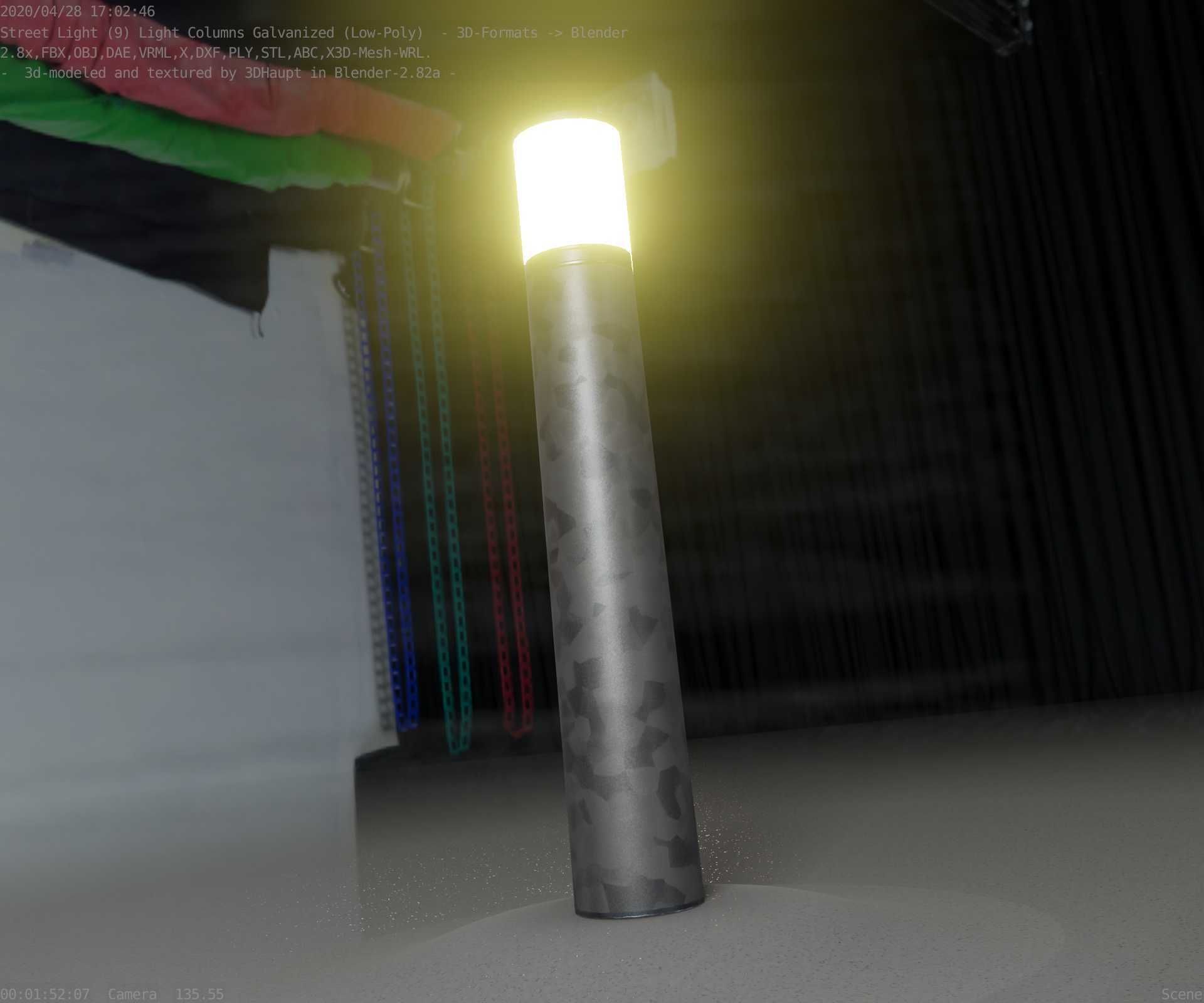 Galvanized Light-Column -27- Street-Light 9 Low-poly 3D model_79