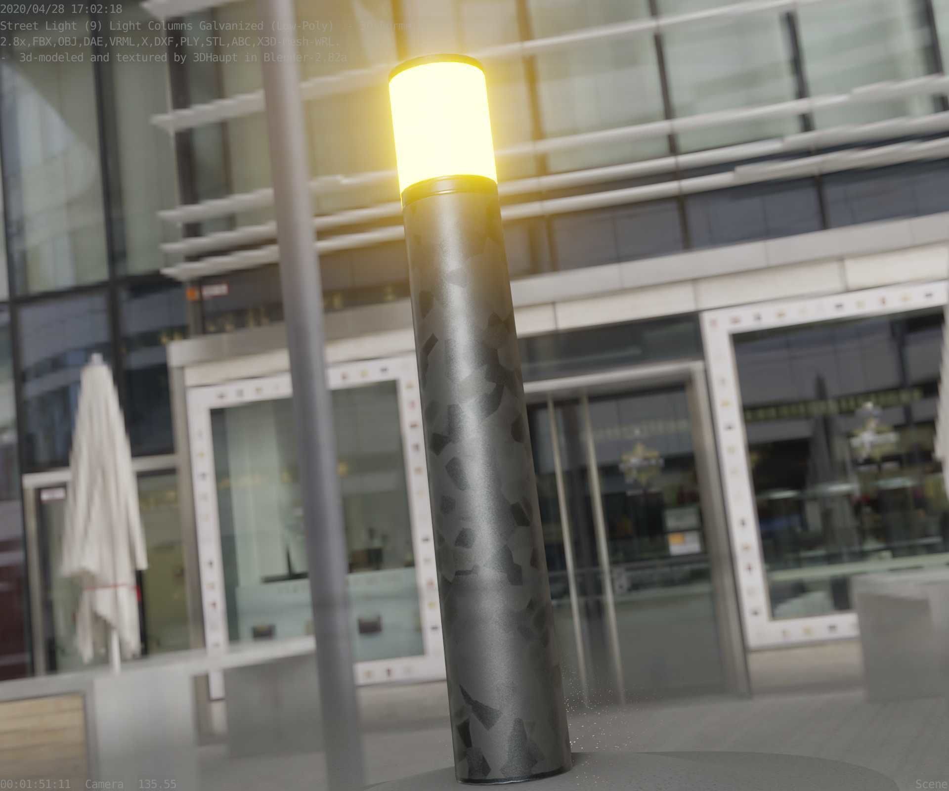 Galvanized Light-Column -27- Street-Light 9 Low-poly 3D model_55