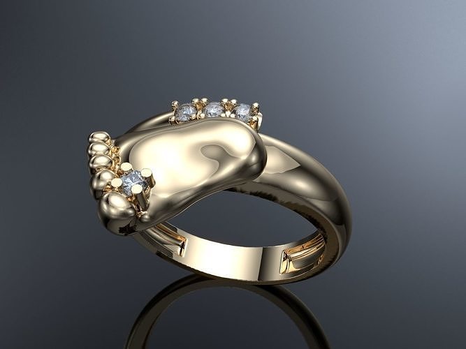 Baby foot ring N19 Tiffany 3D print model