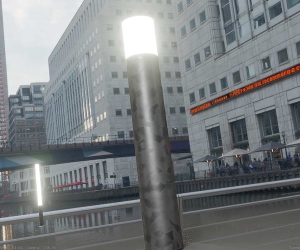 Galvanized Light-Column -27- Street-Light 9 Low-poly 3D model