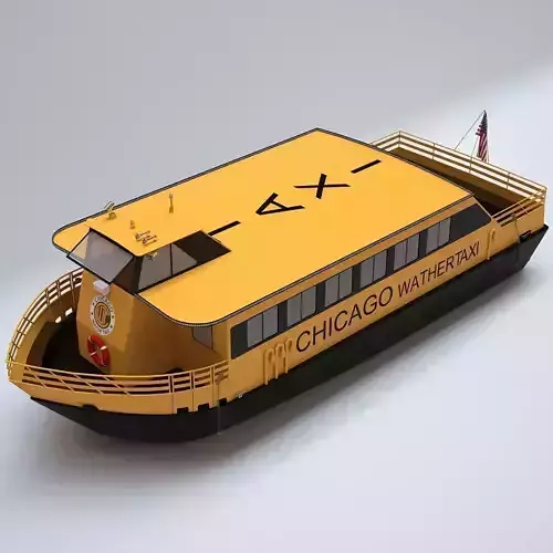 Chicago Water Taxi Boat 3D model