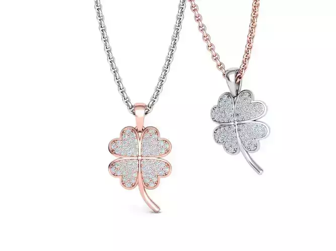 Diamond Clover Lucky pendant 3dmodel 3D print model