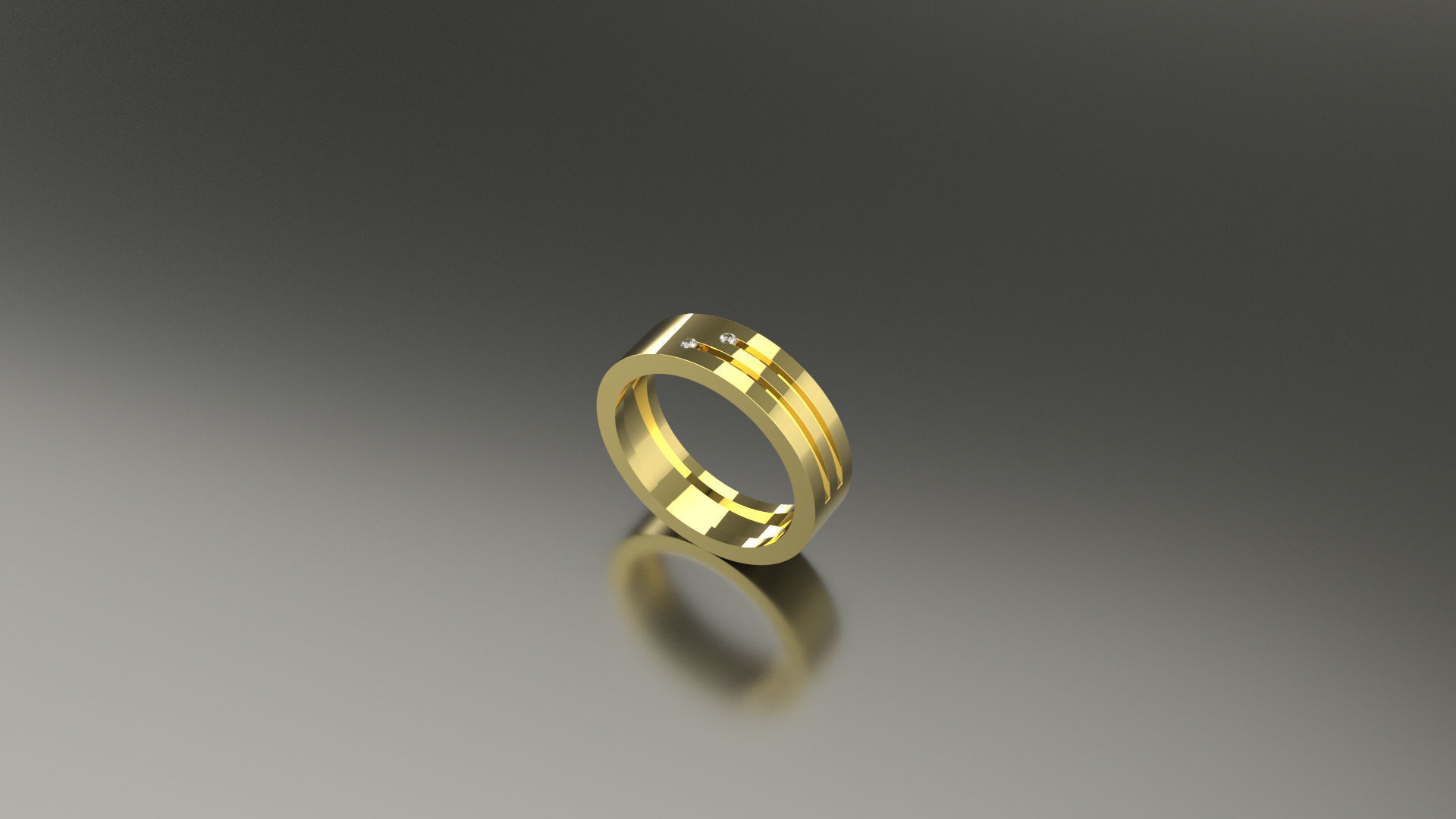 Model 95 Channel Diamond Ring US Size 3D print model_1