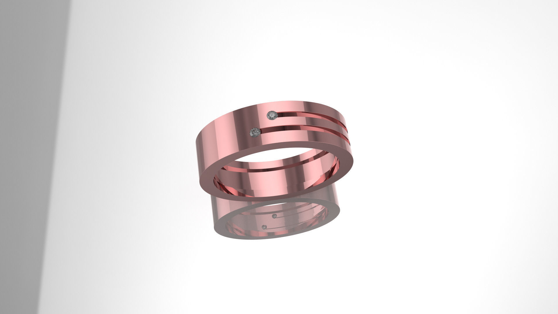 Model 95 Channel Diamond Ring US Size 3D print model_2