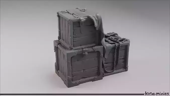 Medieval Tarped Crate A 3D print model