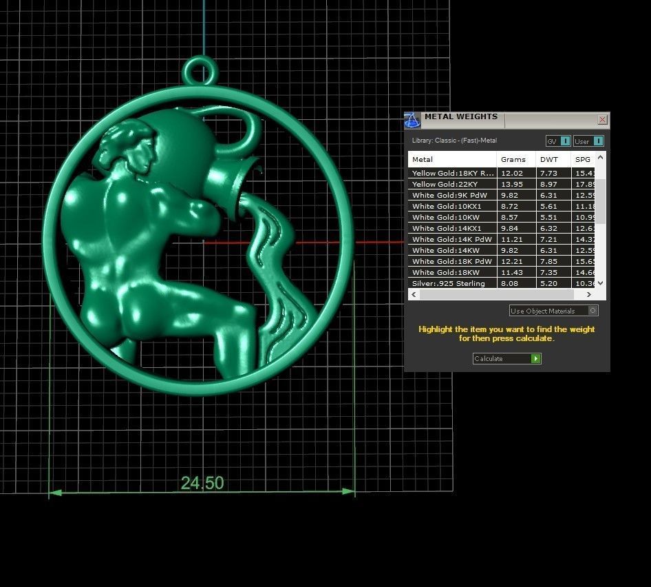 Aquarius round 3D print model_1