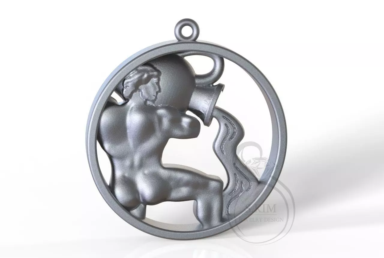 Aquarius round 3D print model_0