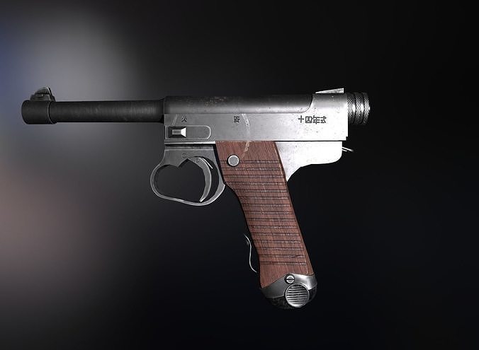Nambu type14 Gun Low-poly 3D model