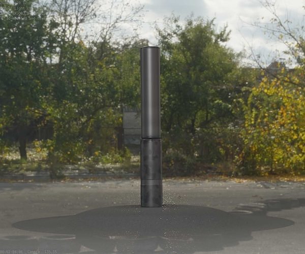 Galvanized Light-Column -30- Street-Light 9 Low-poly 3D model
