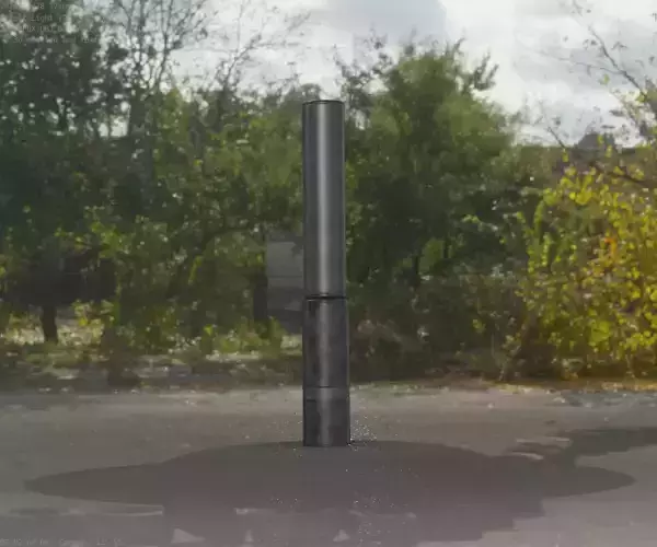 Galvanized Light-Column -30- Street-Light 9 Low-poly 3D model